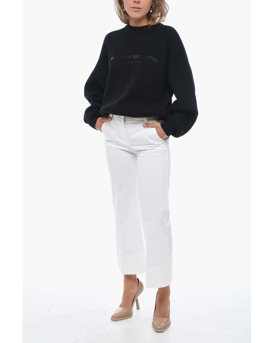 Ql2 Black Cropped Trousers