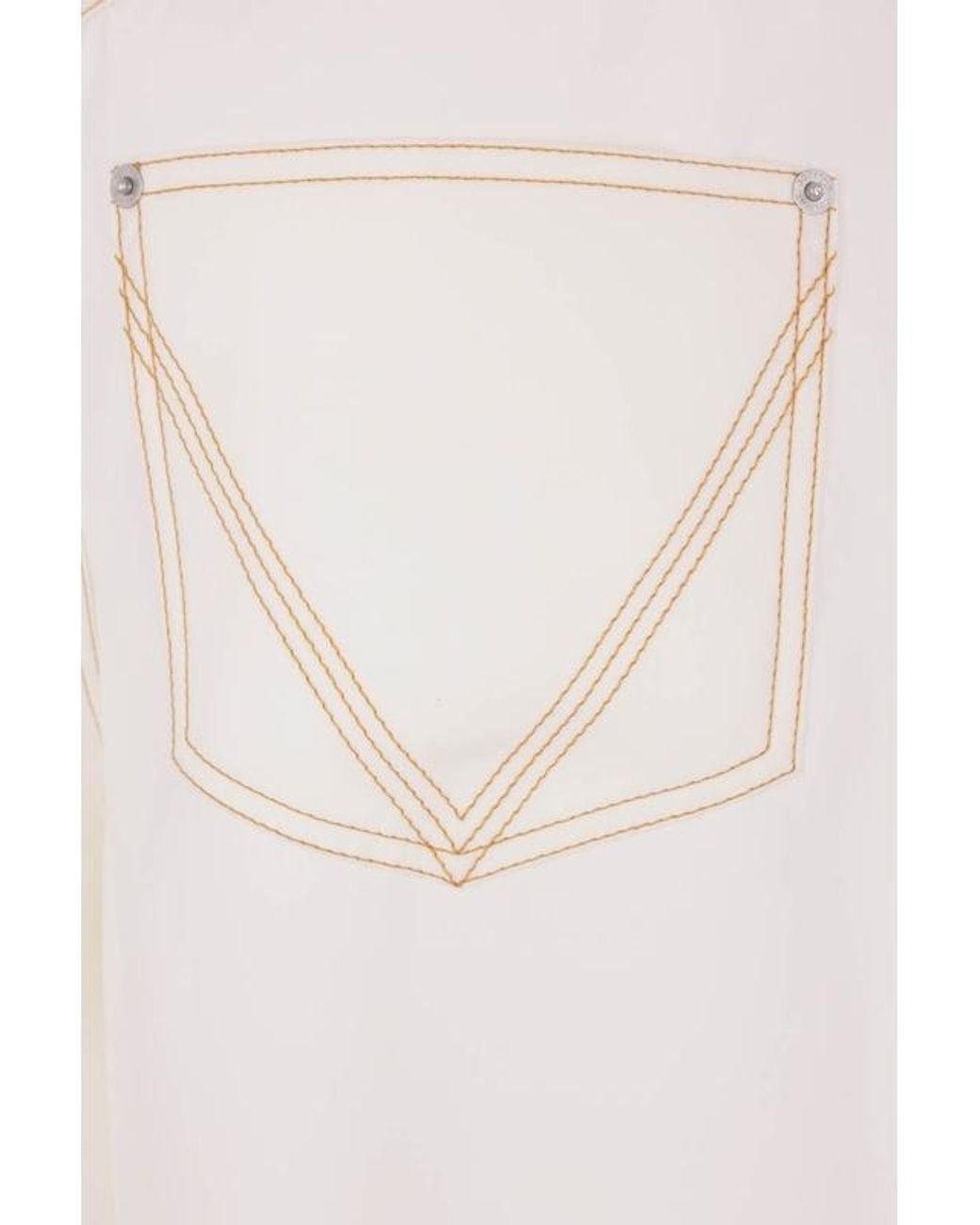 Bottega Veneta White Straight Leg Trousers