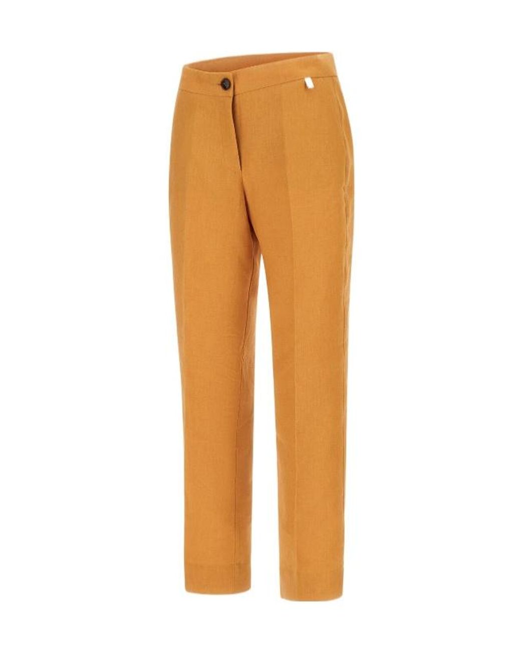 Herno Orange Straight Leg Tailored Trousers