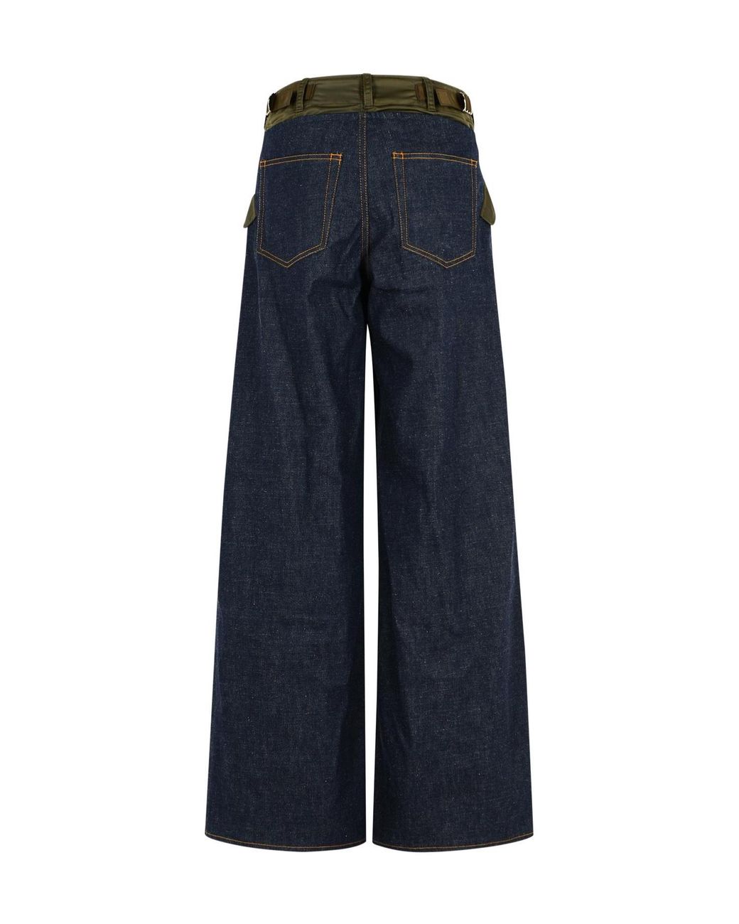 Sacai Blue Wide Leg Denim Jeans