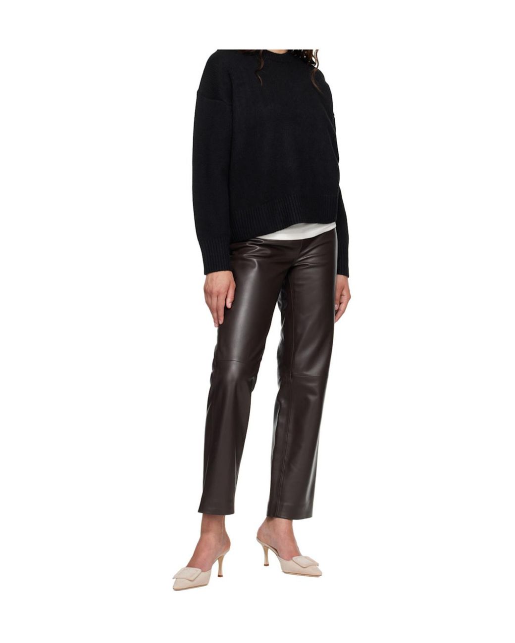 Loulou de Saison Black Oversized Crew-Neck Sweater