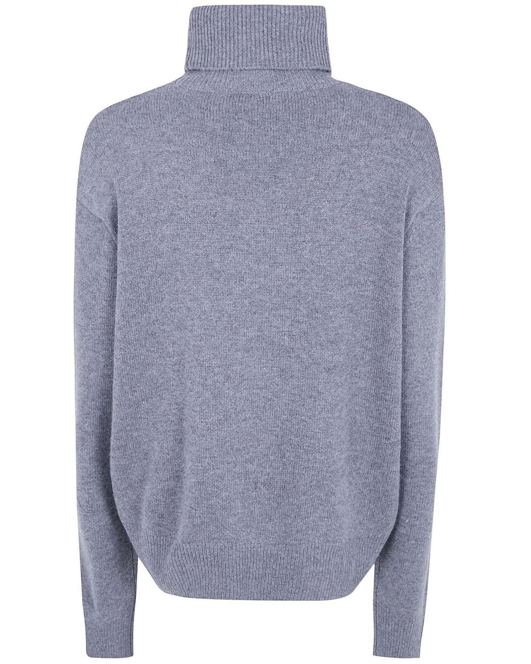 Frankie Shop Blue Gala Padded Knit Turtleneck Jumper