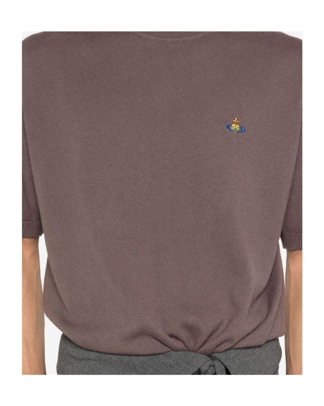 Vivienne Westwood Purple Logo-Embroidered Short-Sleeve Sweater for men