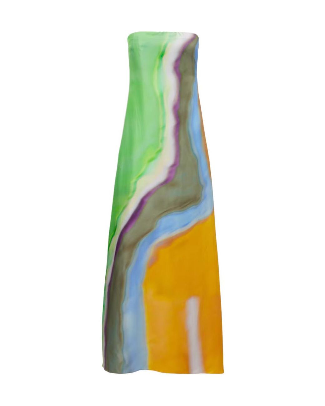 Christopher Esber Yellow Printed Silk Satin Maxi Dress
