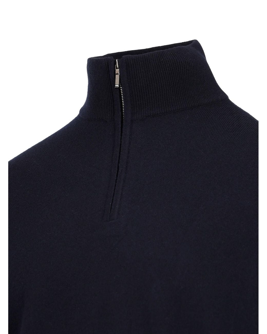 Loro Piana Blue High-Necked Long-Sleeved Sweater for men