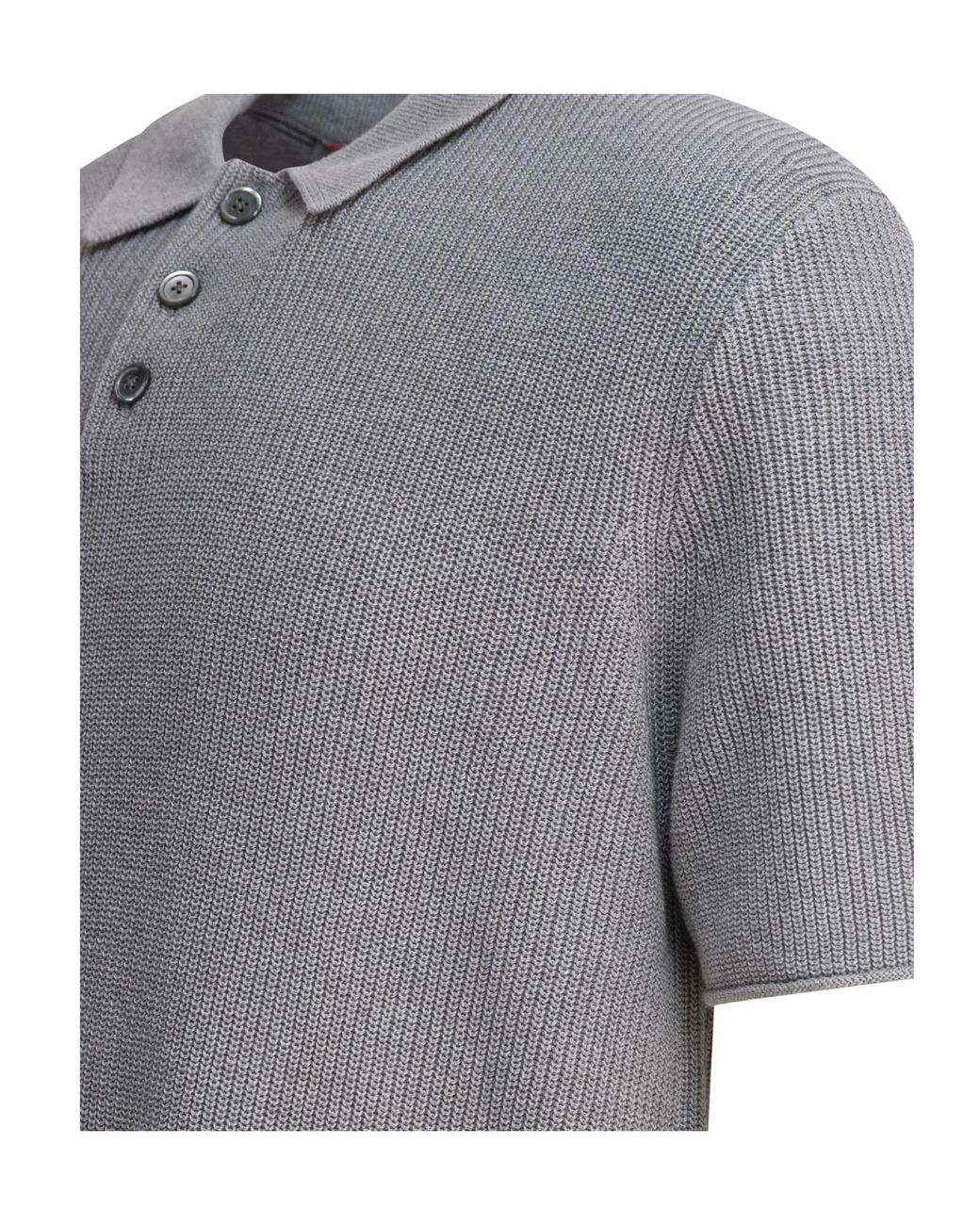 Alex Mill Gray Textured Knit Polo Shirt for men