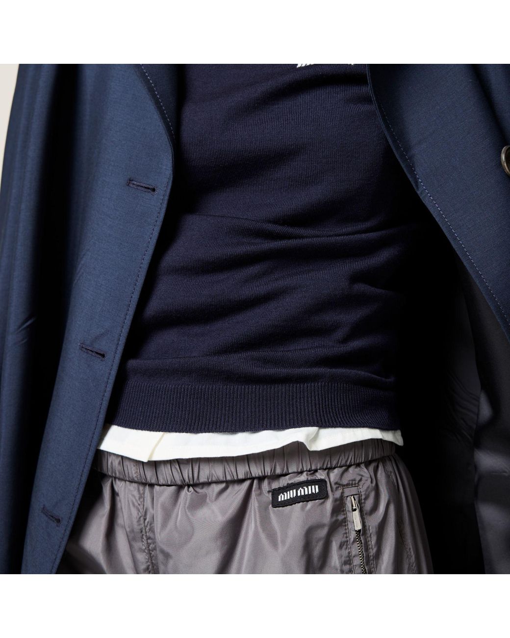 Miu Miu Gray Technical Silk Joggers