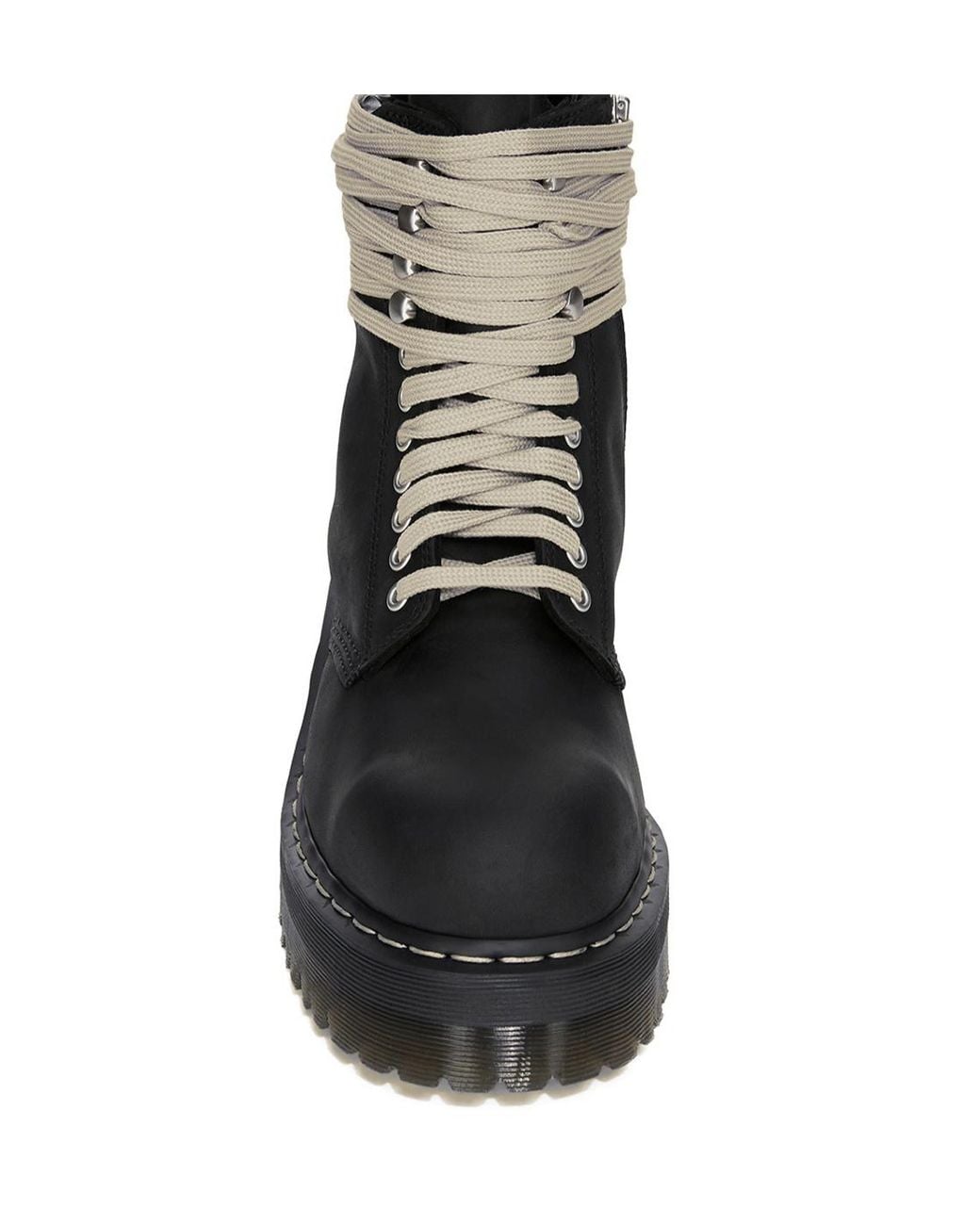 Rick Owens X Dr. Martens Black Round-Toe Short Boots