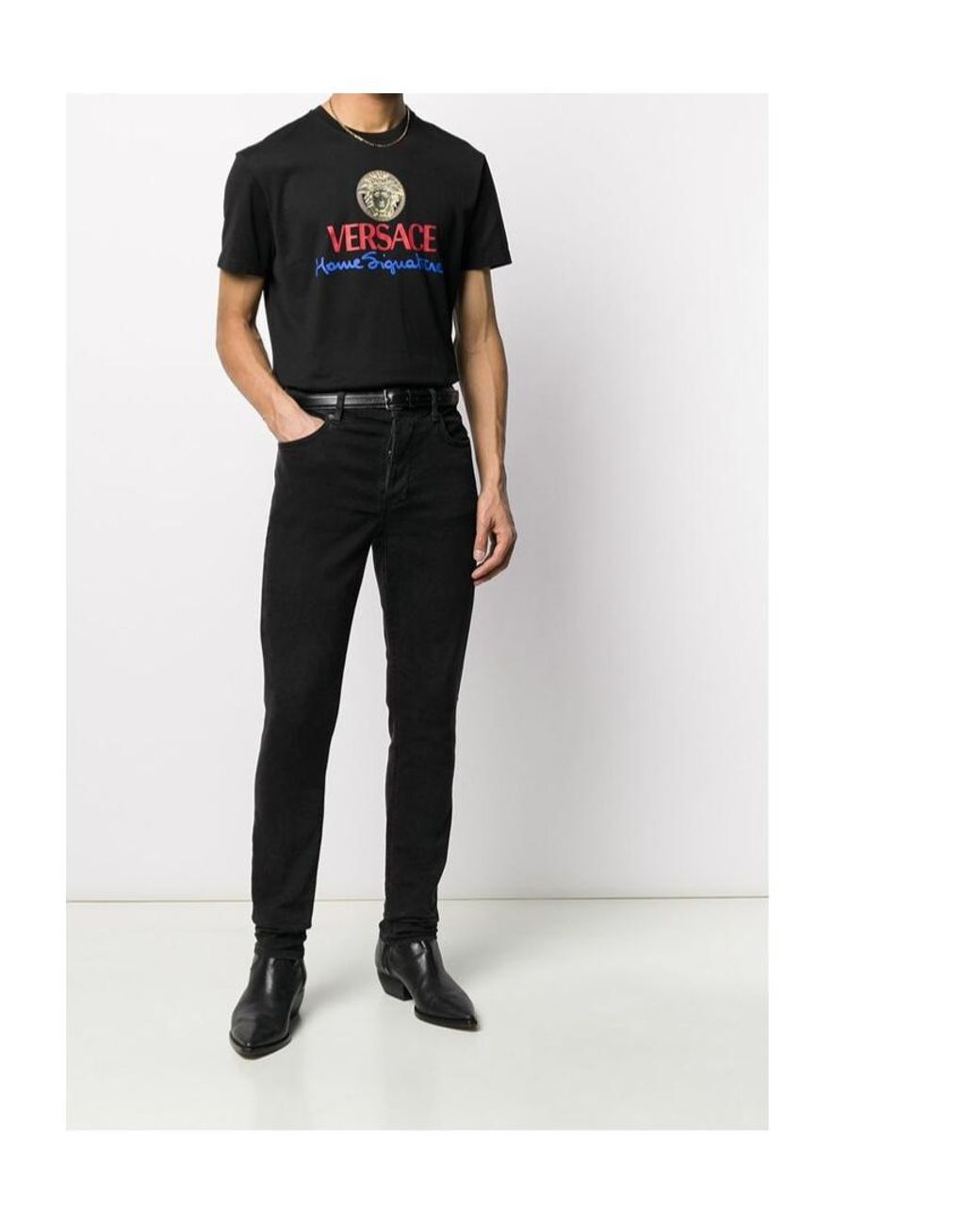 Versace Black Medusa Logo T-Shirt for men