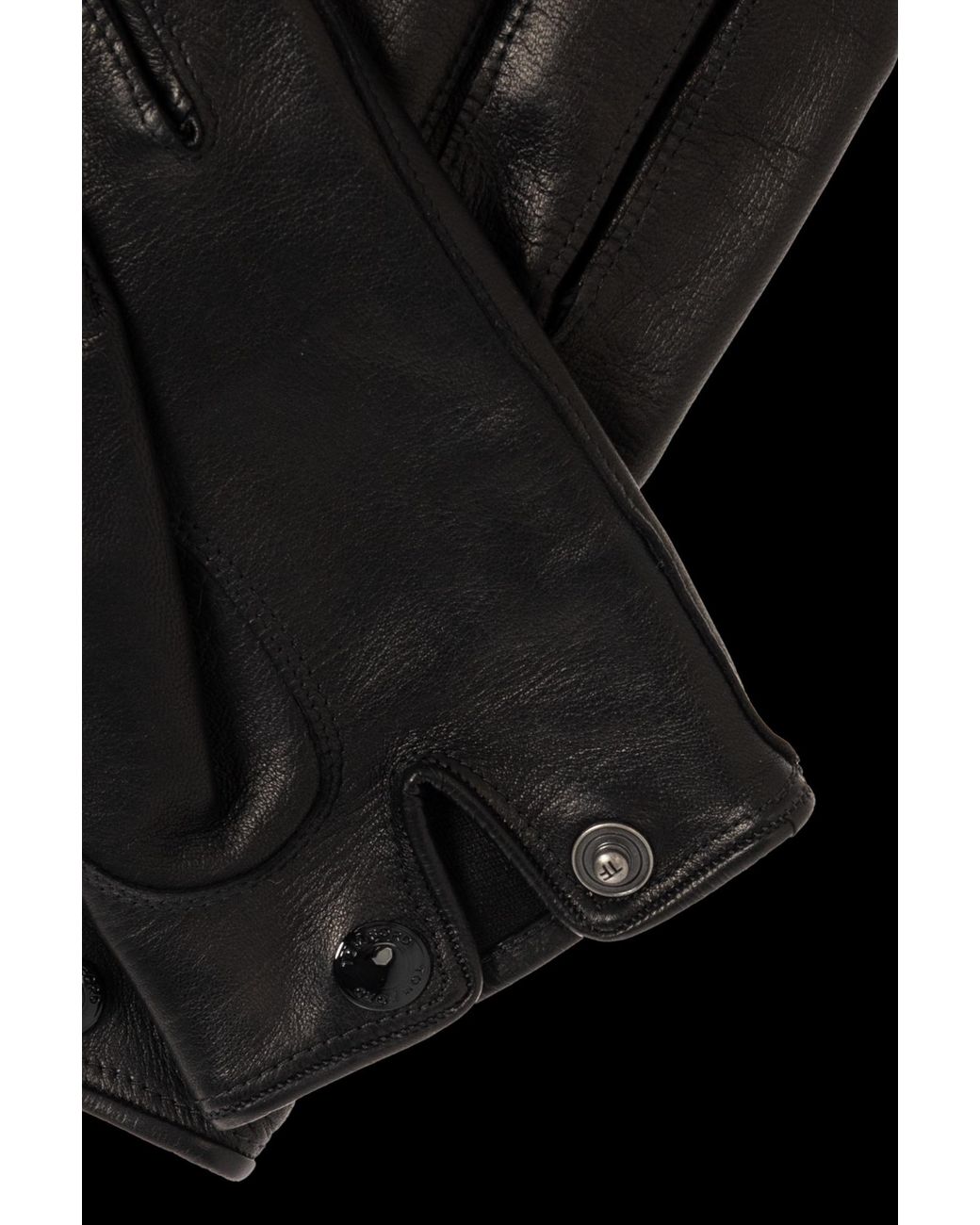 Tom Ford Black Stitched-Detail Leather Gloves for men