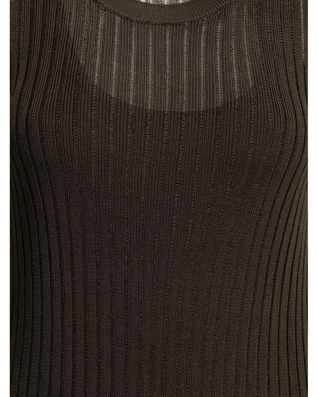 Loulou de Saison Brown Round Neck Dress