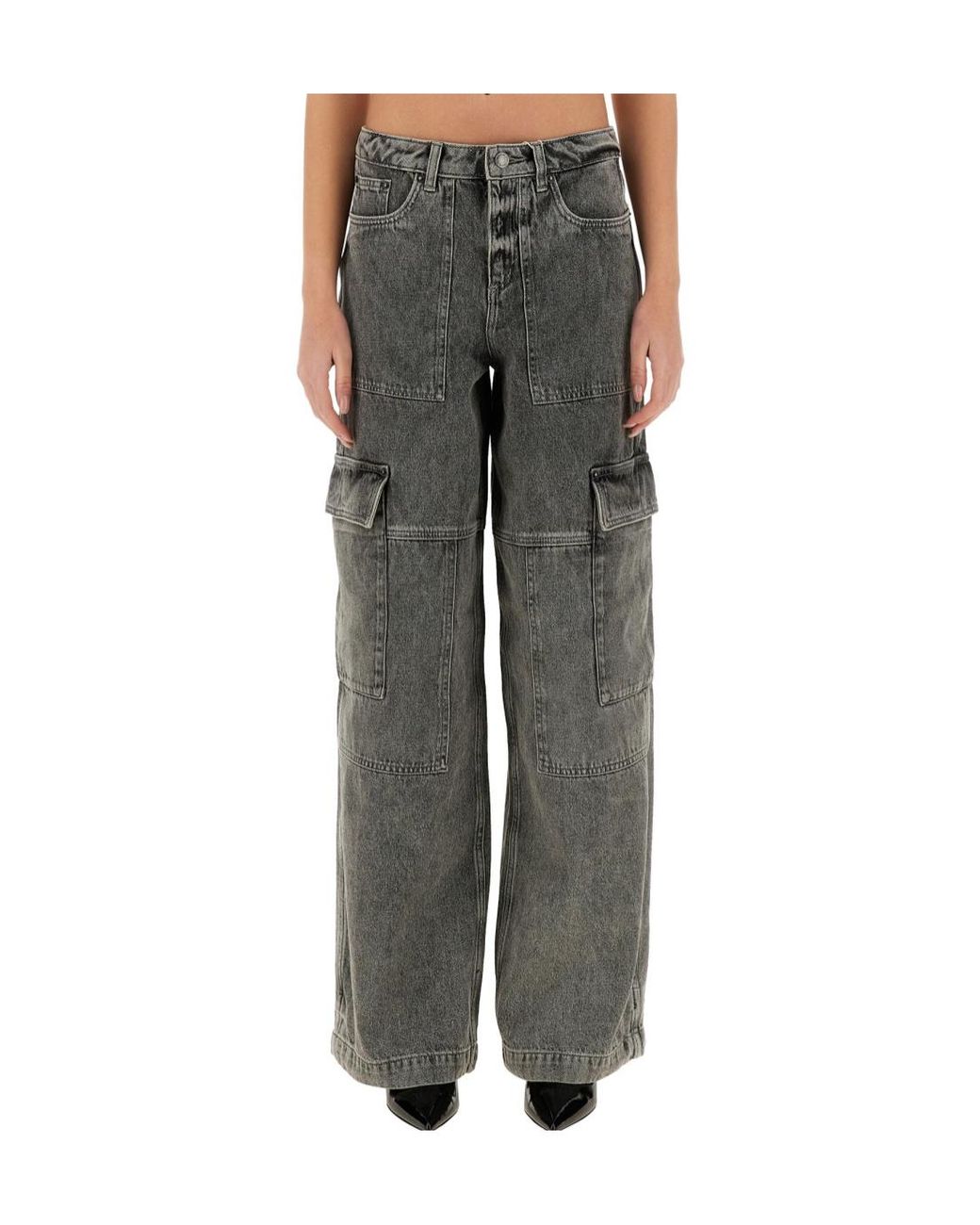MICHAEL Michael Kors Gray Wide-Leg Cargo Jeans