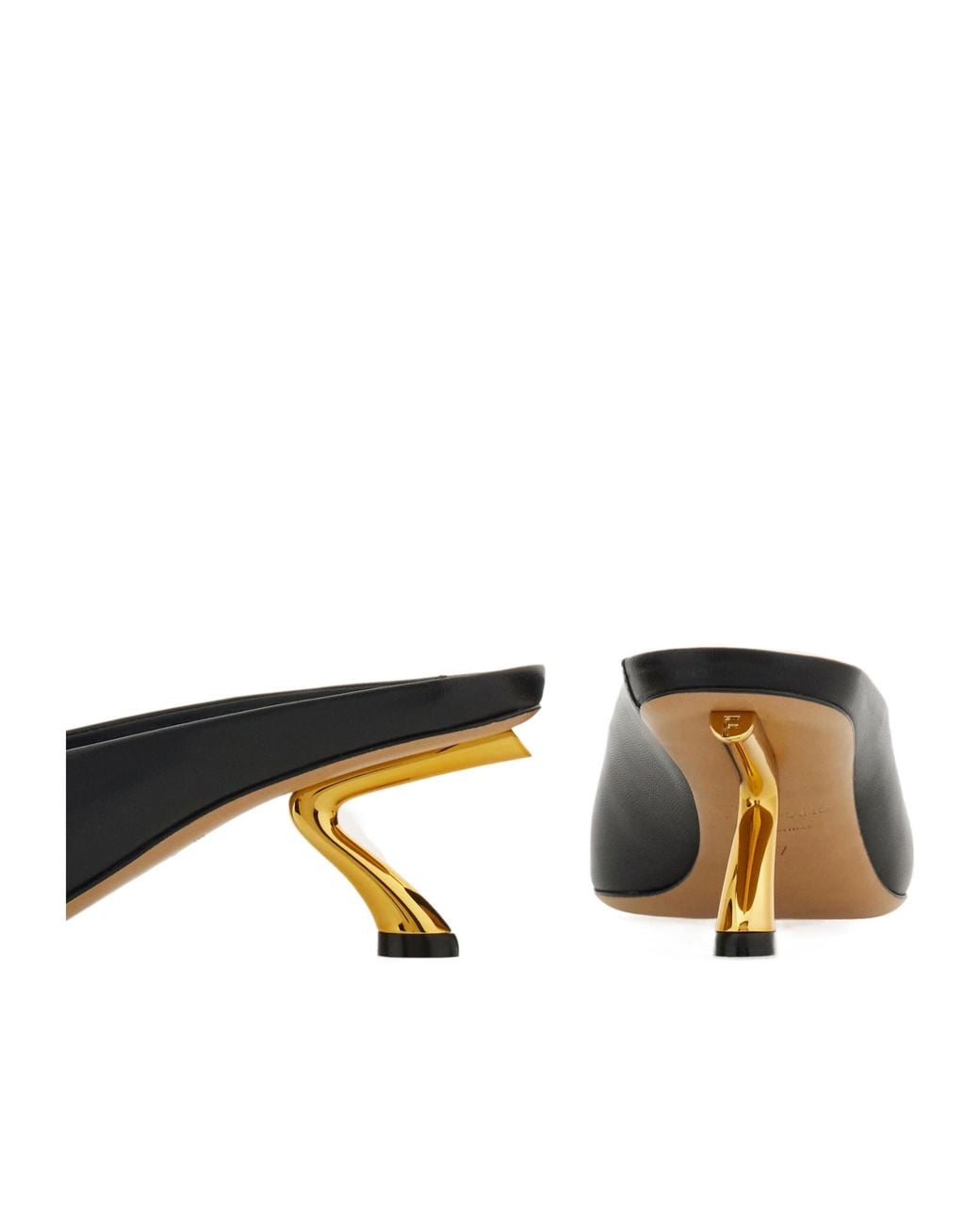 Ferragamo Black Ferragamo S-Shaped Heeled Mules