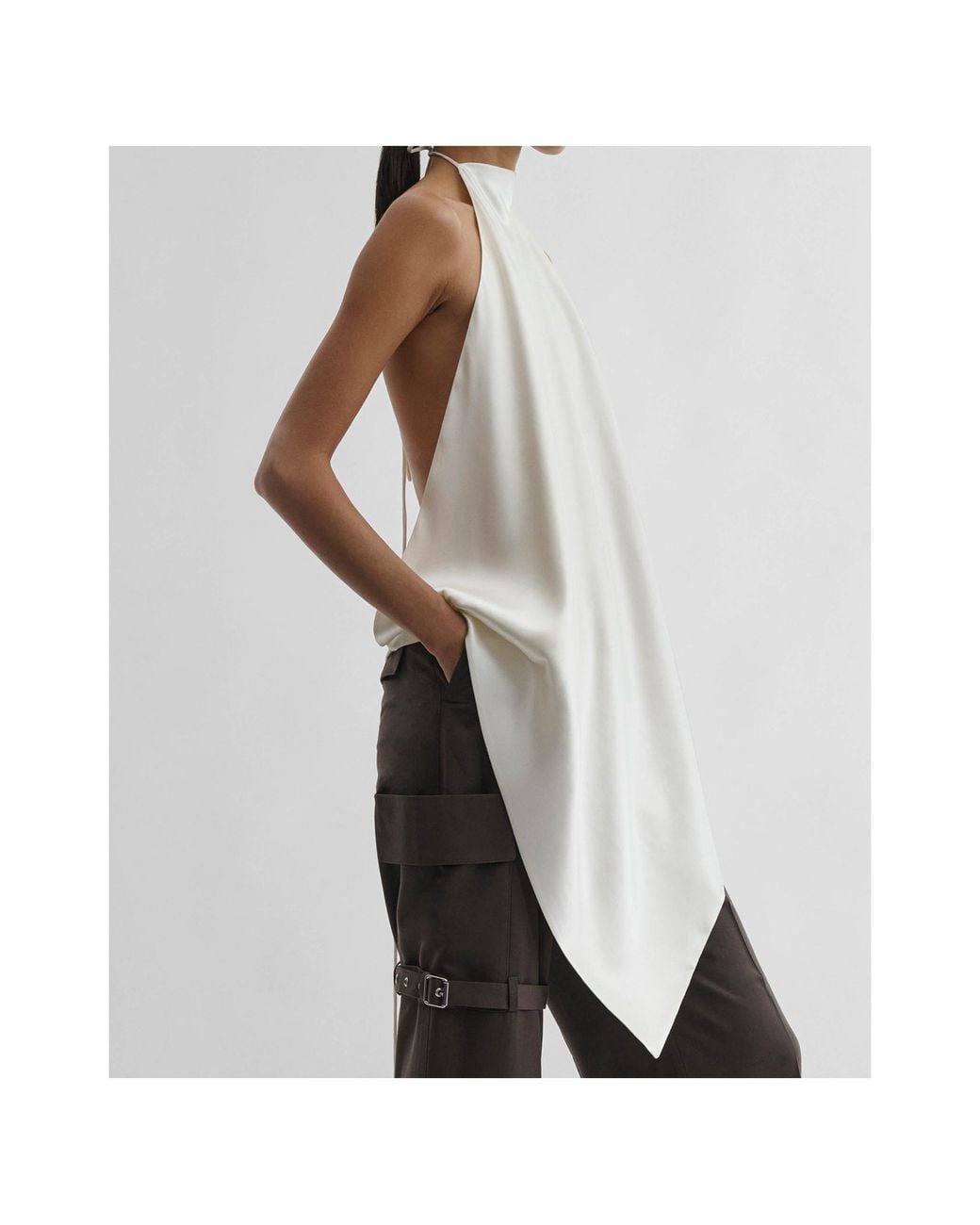 Phoebe Philo White Liquid Scarf Top