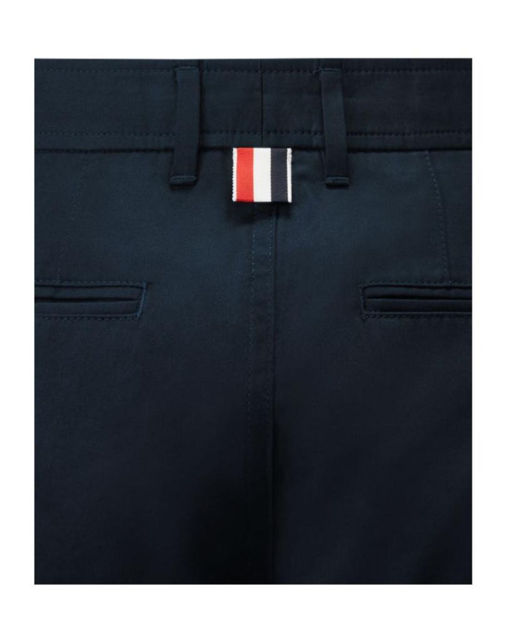 Thom Browne Blue Tapered Cropped Chino Trousers for men