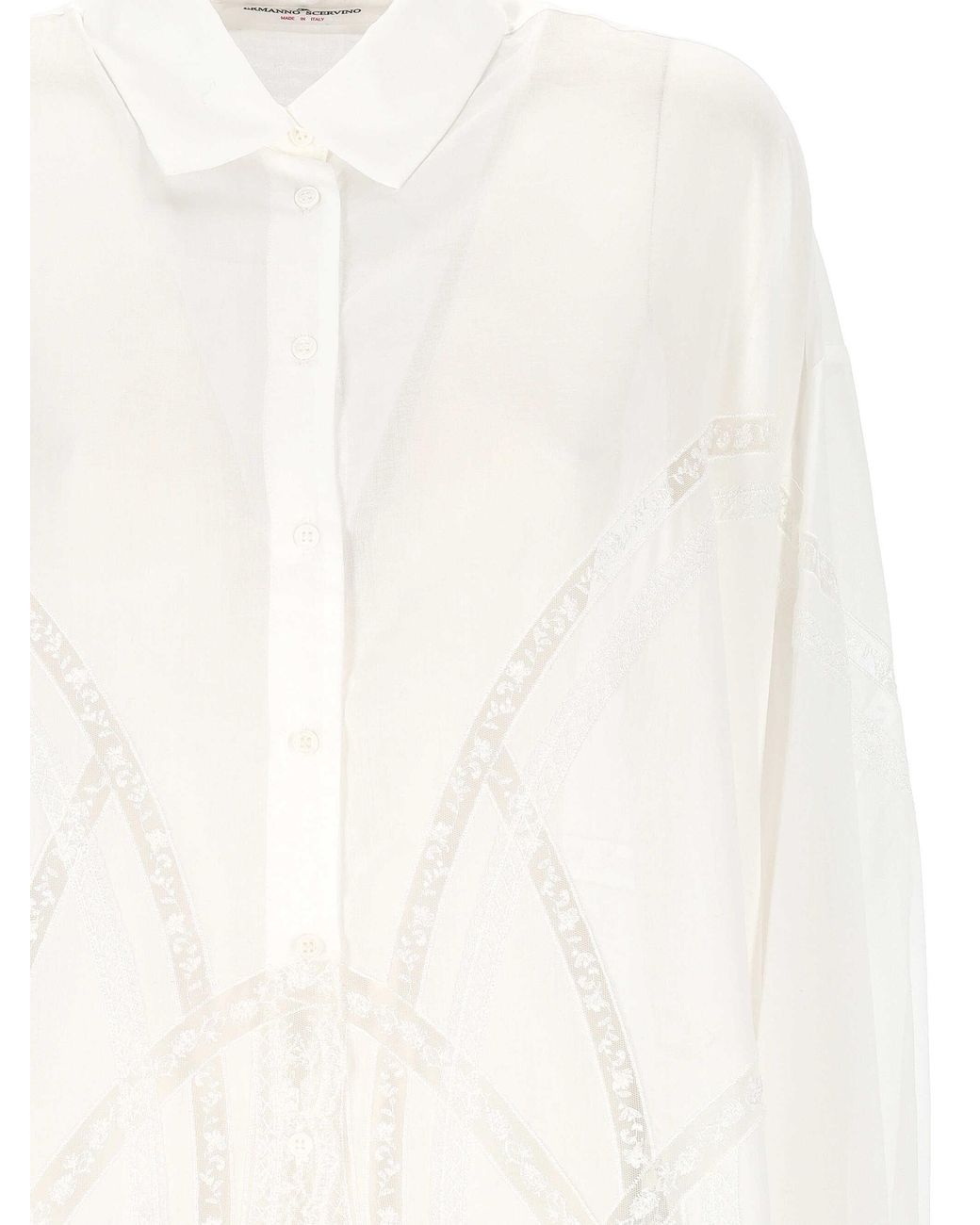 Ermanno Scervino White Button-Up Long-Sleeved Shirt