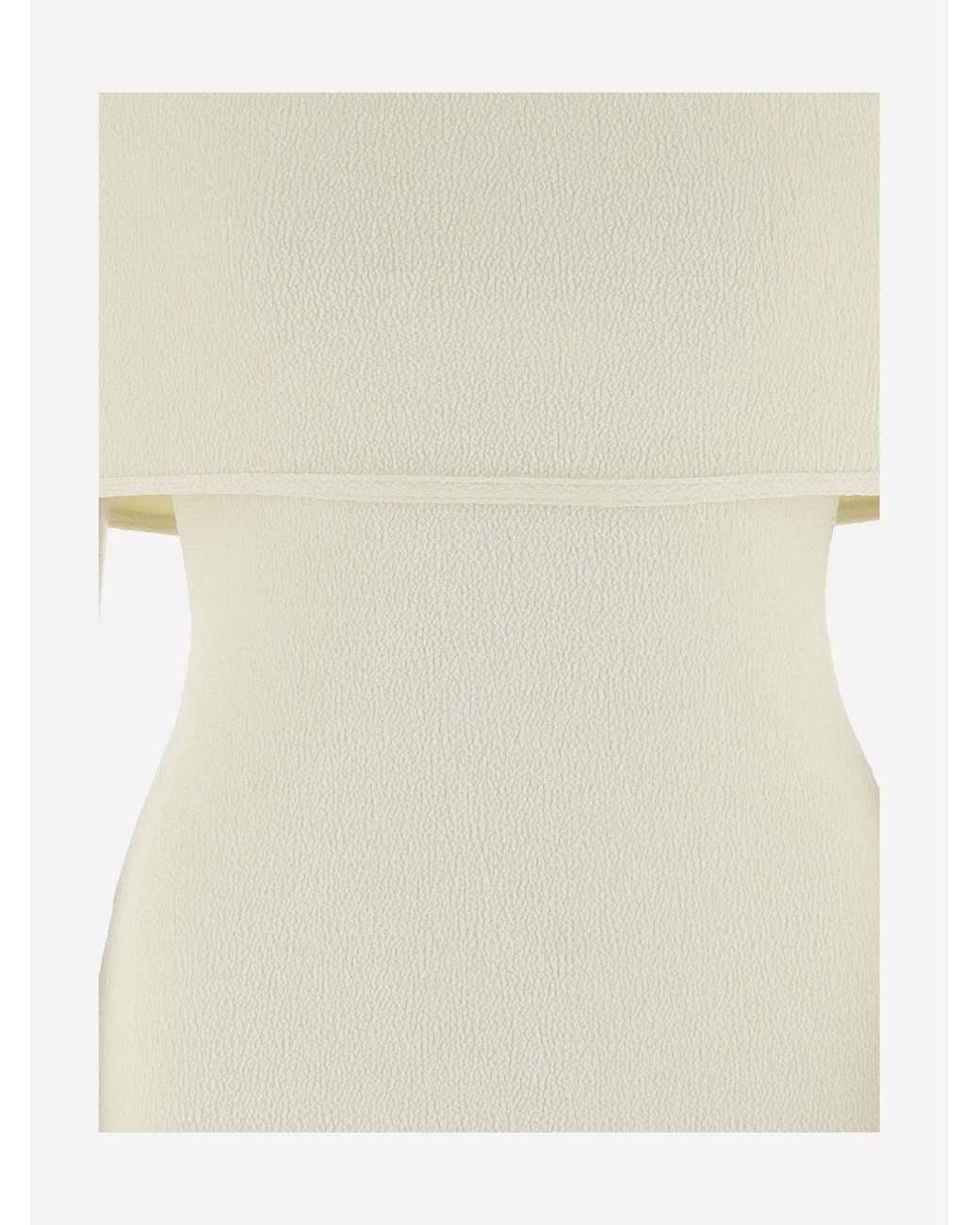 Bottega Veneta White Off-The-Shoulder Fitted Dress