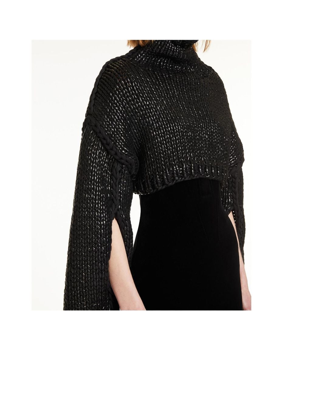 Sportmax Black High Neck Cut-Out Detailed Jumper