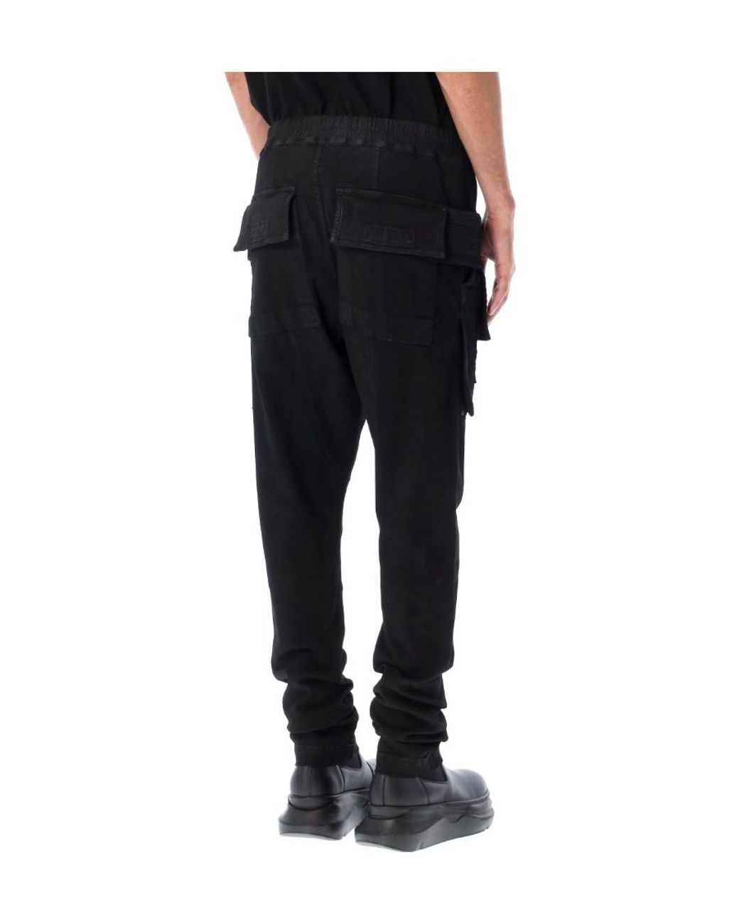 Rick Owens Black Skinny Cargo Trousers for men