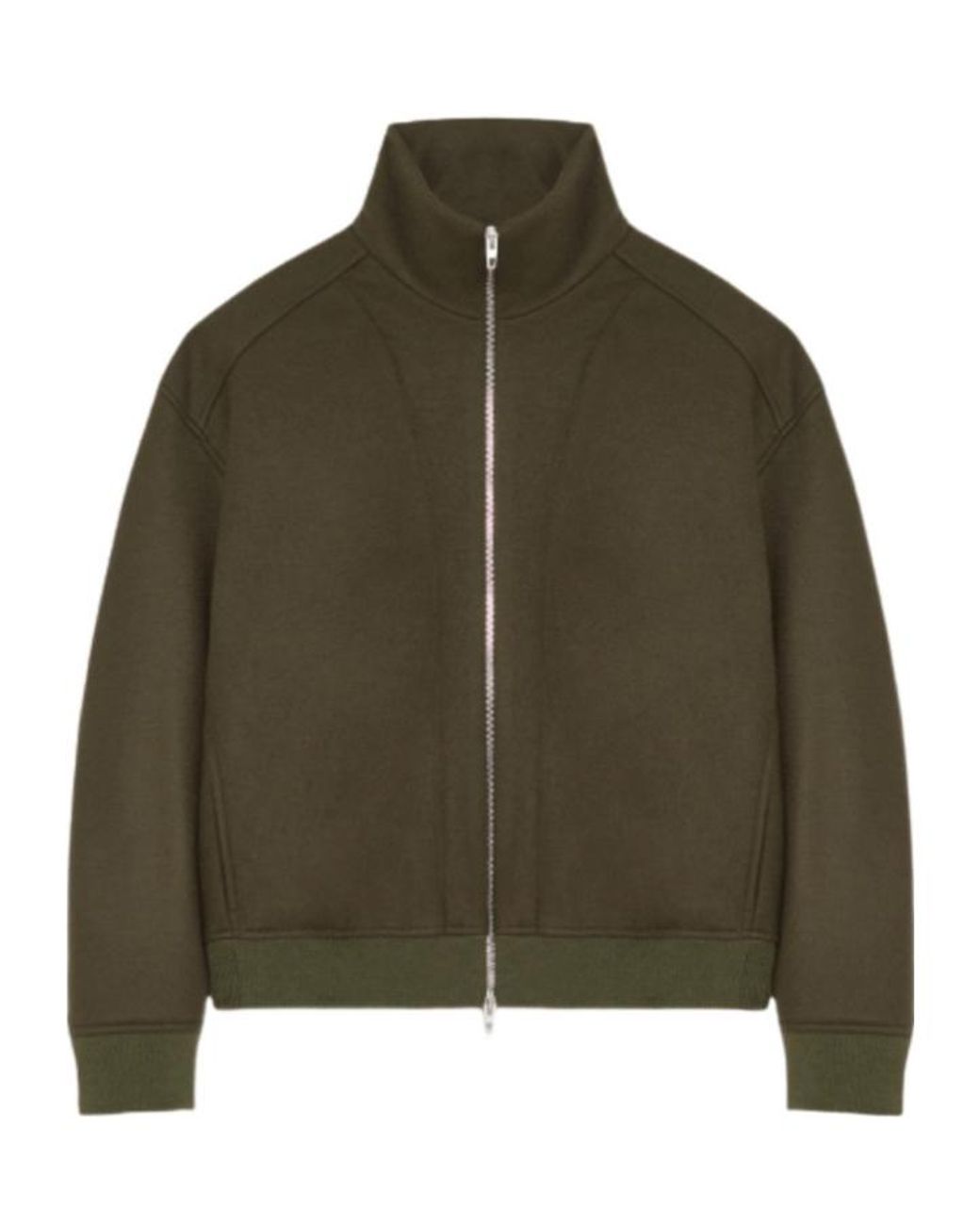 Jil Sander Green Padded Zip-Up Jacket for men
