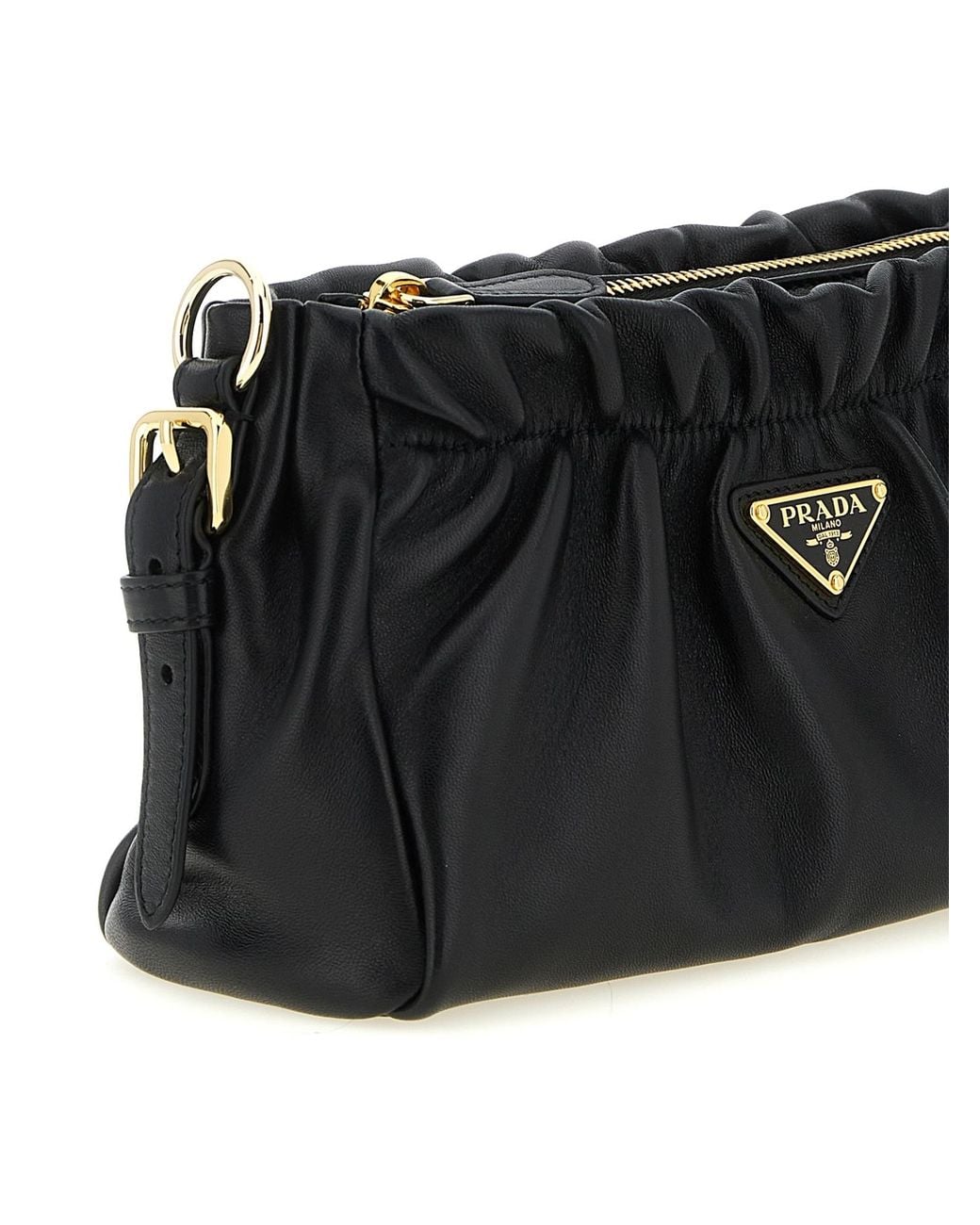 Prada Black Triangle-Logo Shoulder Bag