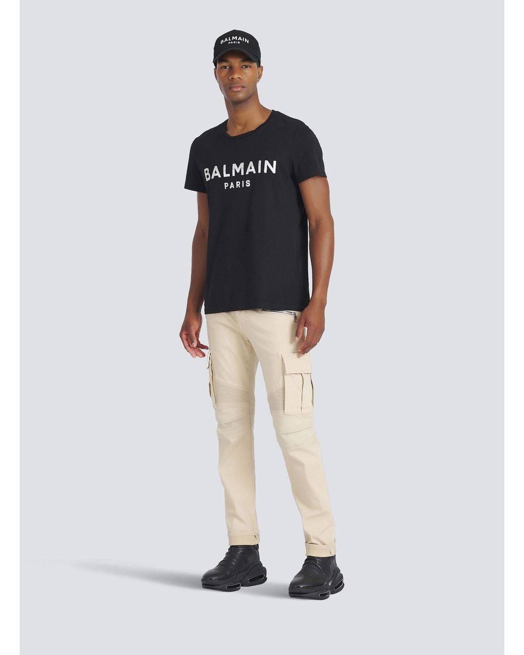 Balmain Natural Cotton Cargo Trousers for men