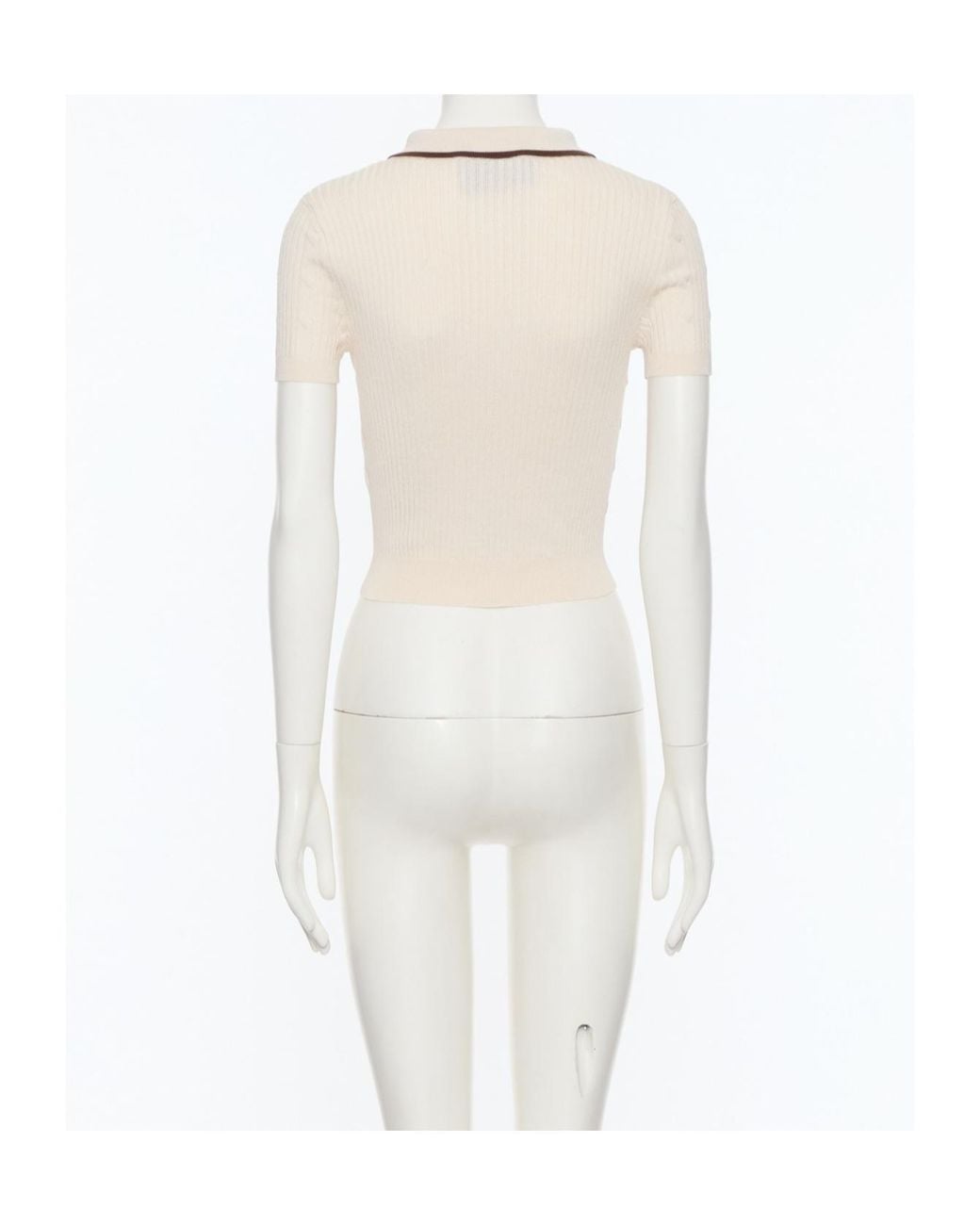 Valentino White Logo Embroidered Knitted Top