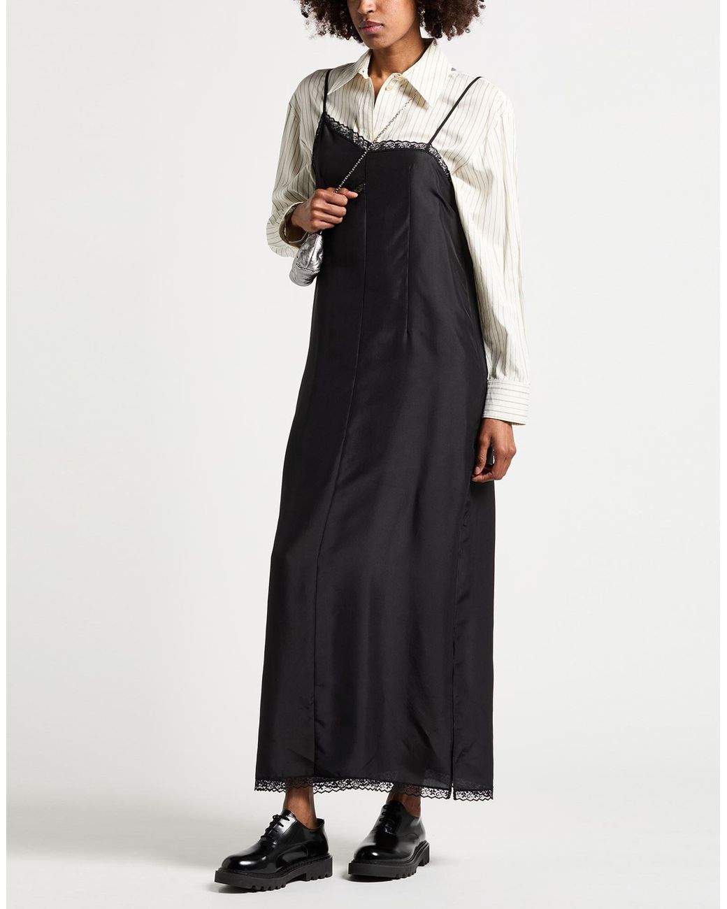 MM6 by Maison Margiela Black Sleeveless Slip Dress