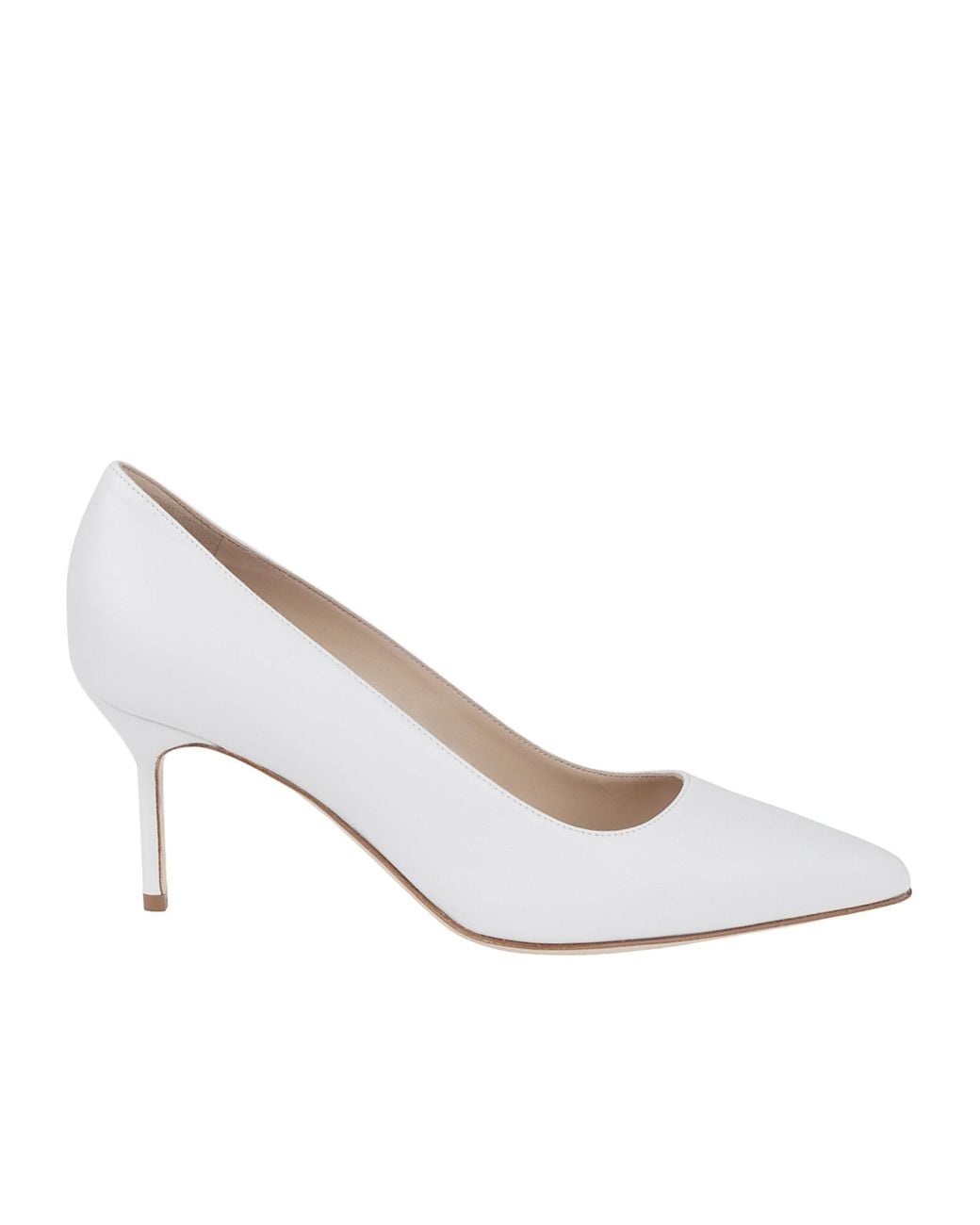 Manolo Blahnik White Pre Coll Pointed Pumps