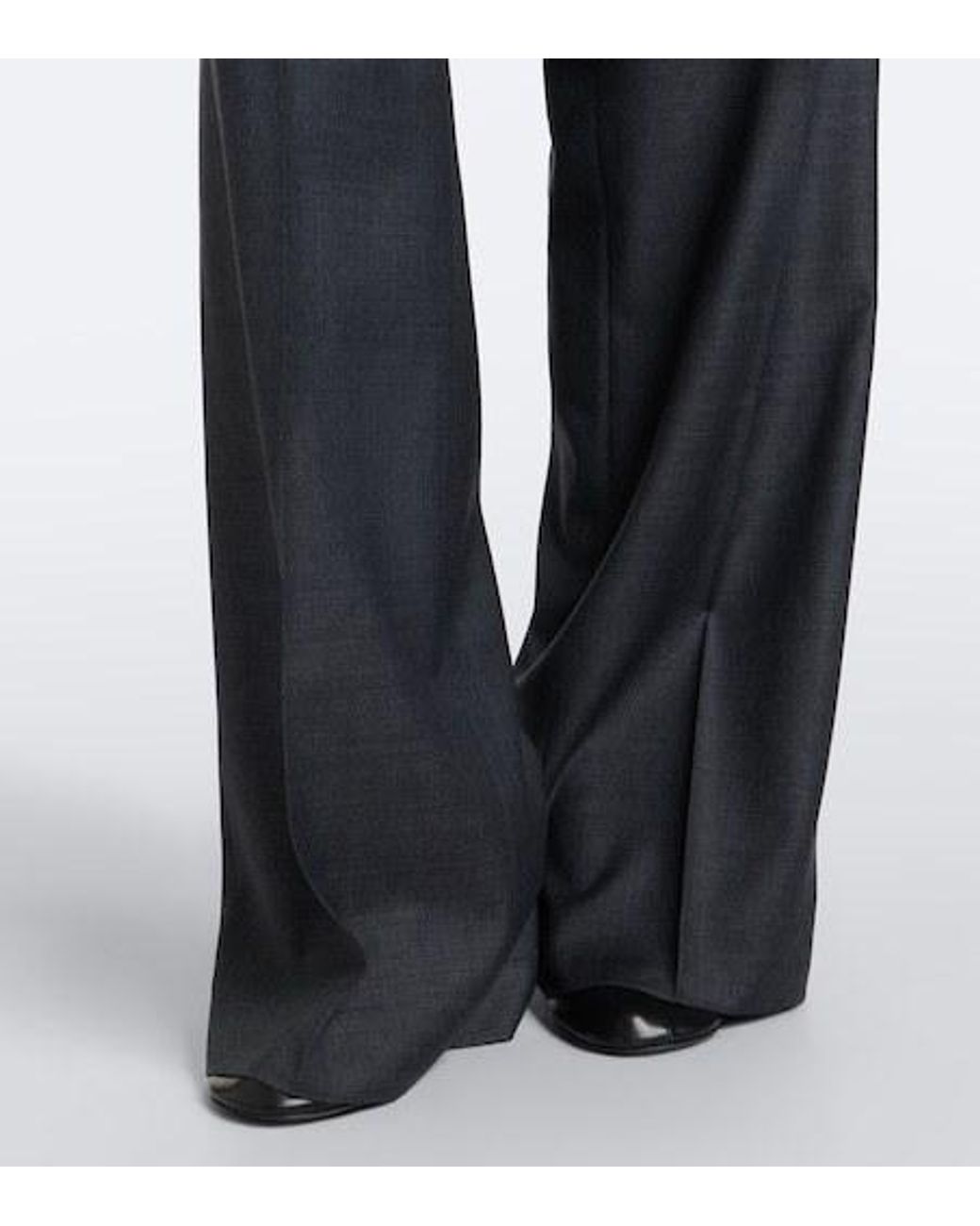 Rohe Blue Virgin Wool Wide-Leg Pants