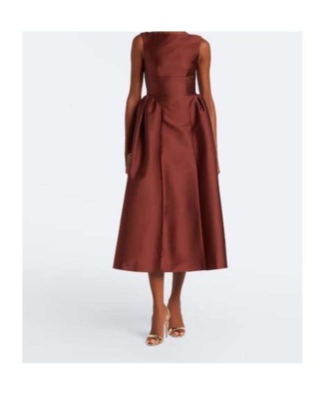 Roland Mouret Red Taffeta Midi Dress