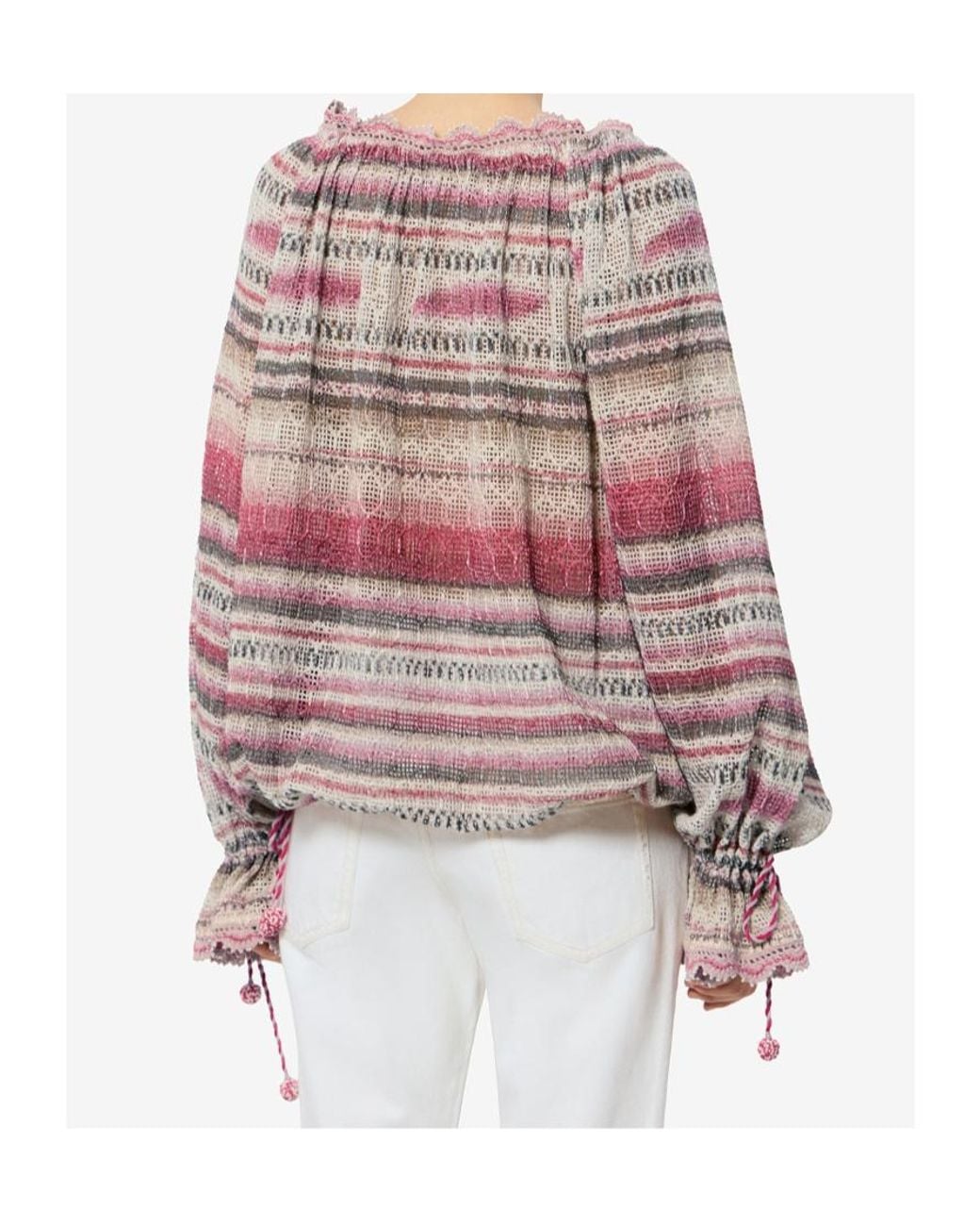 Isabel Marant Pink Nalyna Smocked Knit Top