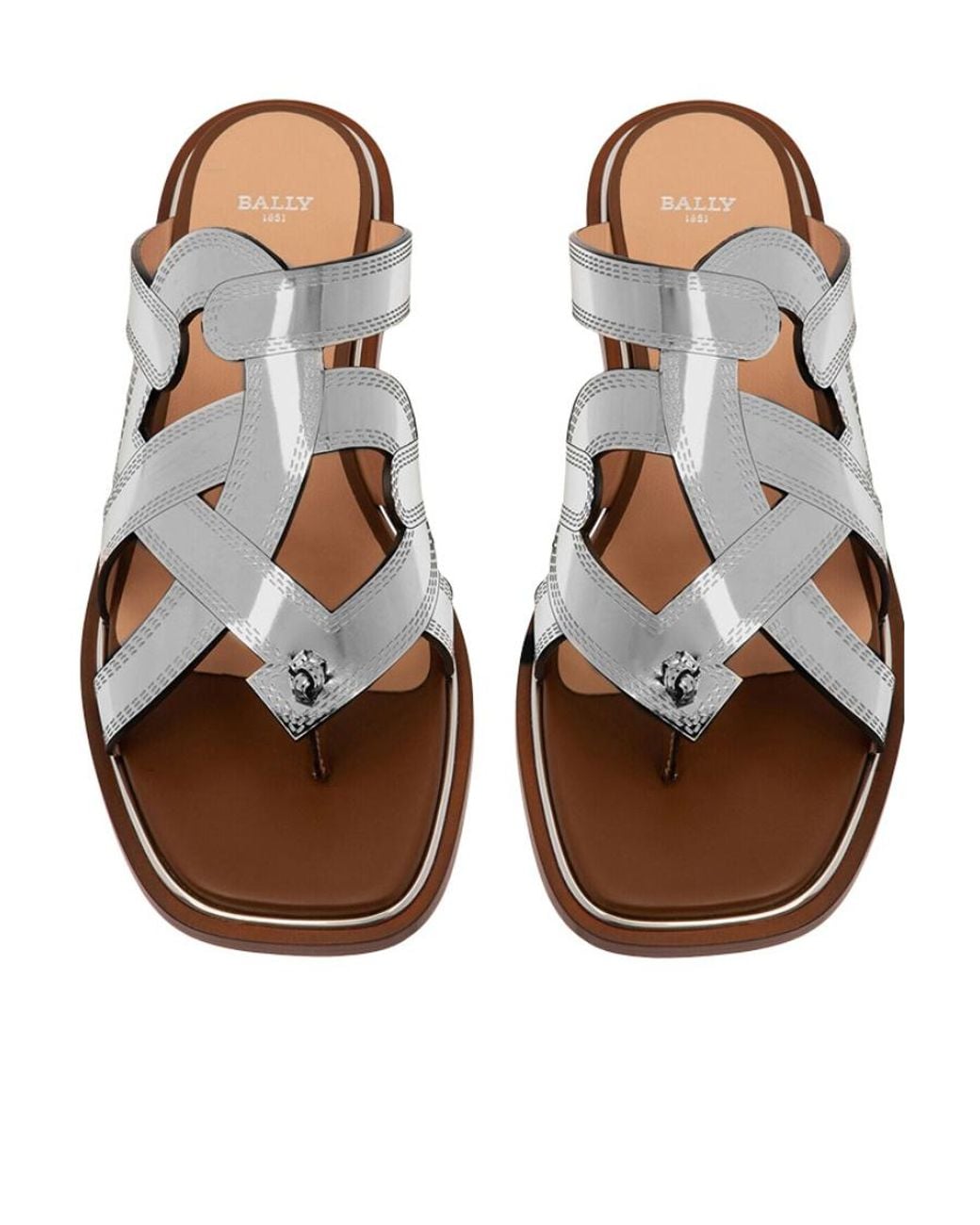 Bally White Hollow-Out Details Flip-Flops