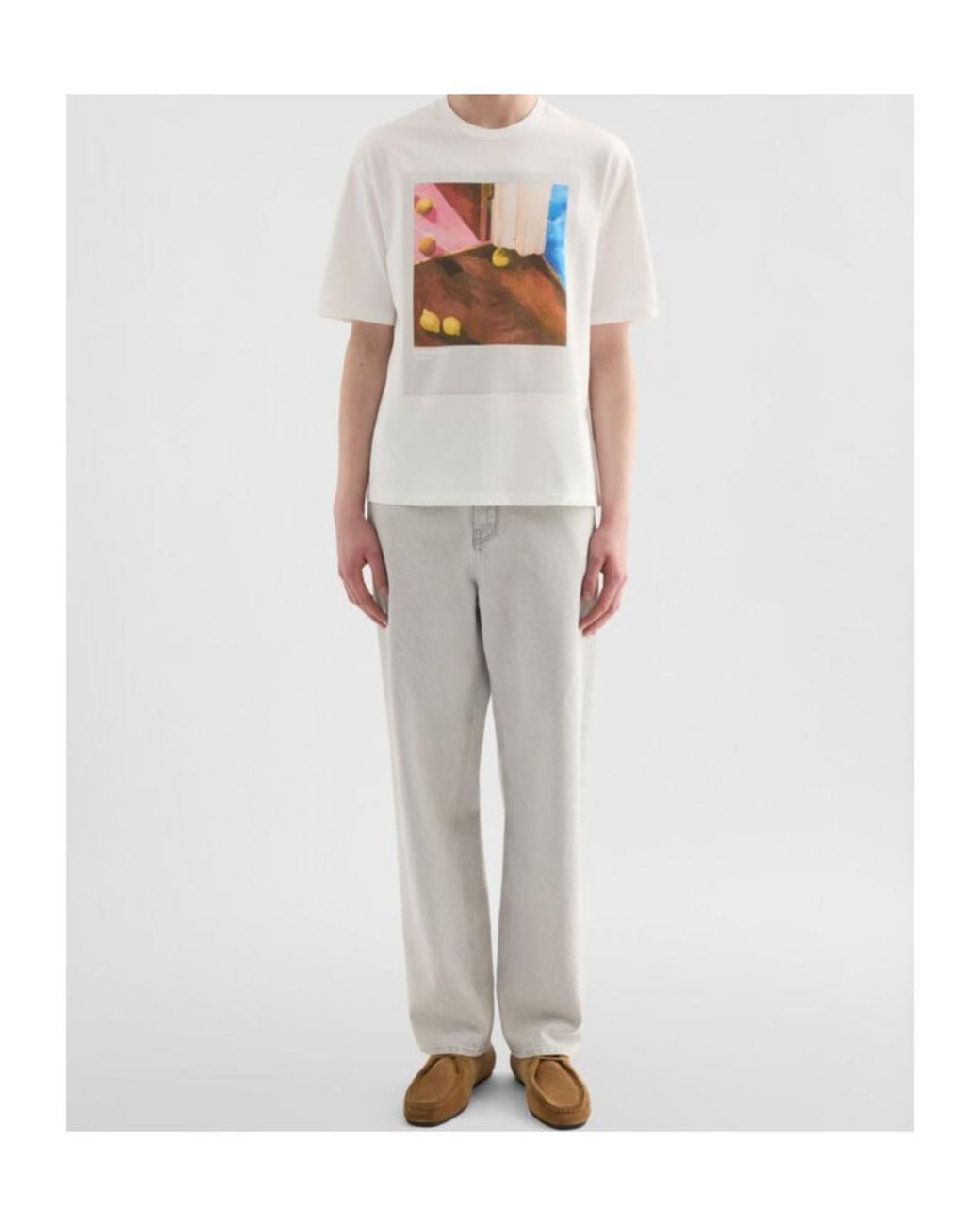 Jil Sander White Graphic Print T-Shirt for men