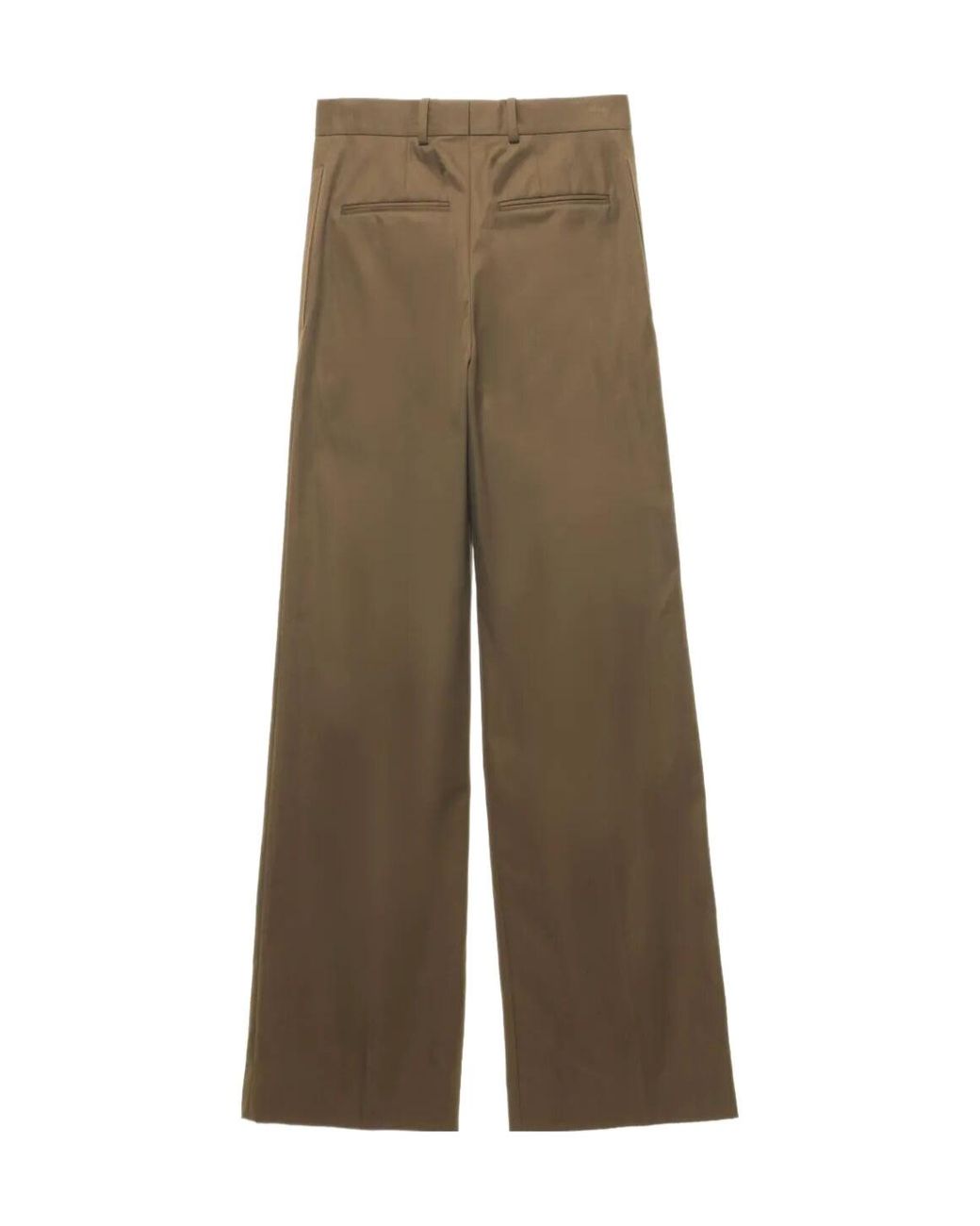 Carven Green Pleated-Front Cotton Trousers