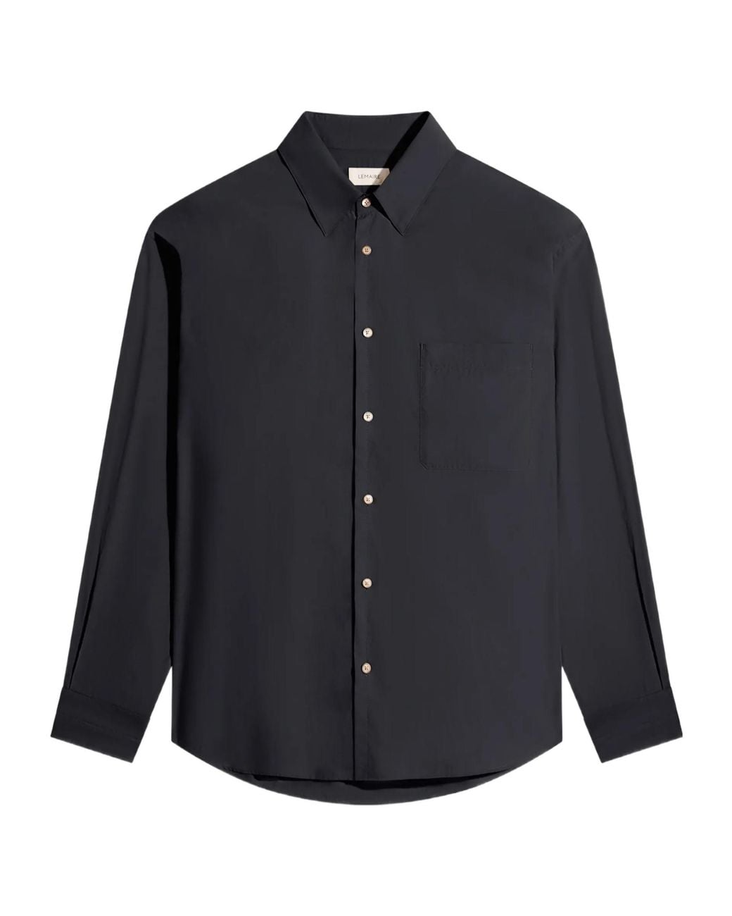 Lemaire Blue Long-Sleeved Curved Hem Regular Shirt for men