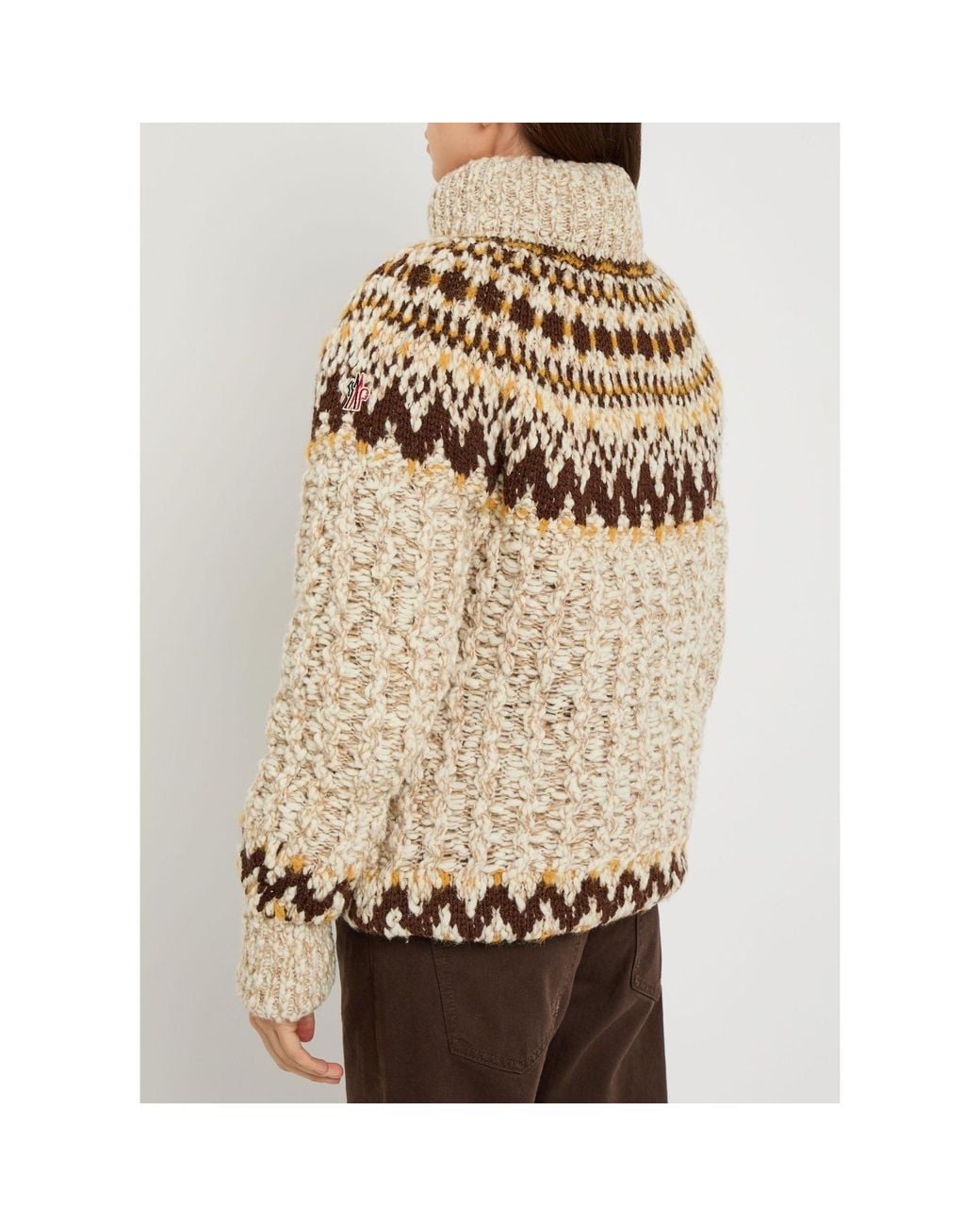 Moncler Natural Isle Zip-Up Knit Jacket