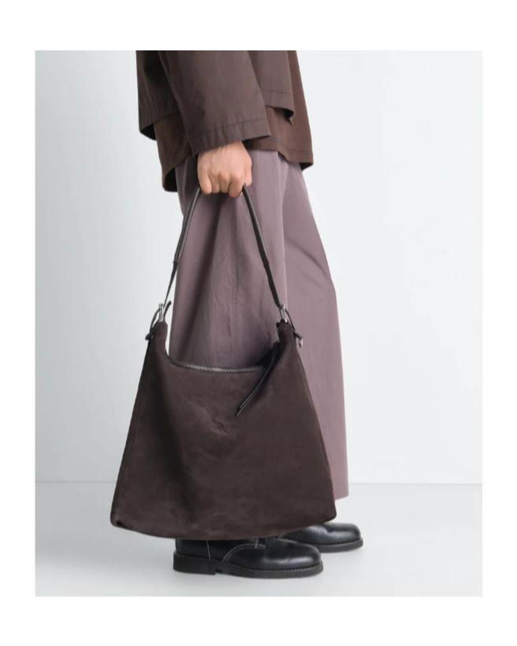 Lemaire Black Belted Zipped Hobo Bag