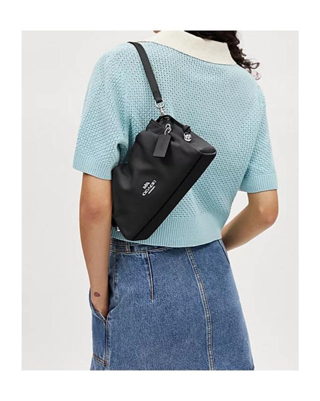 COACH Black Pleated Shoulder Bag
