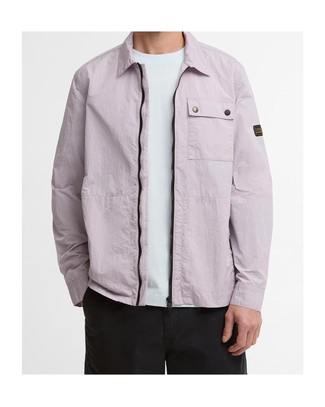 Barbour Purple Zipper Casual Jacket for men