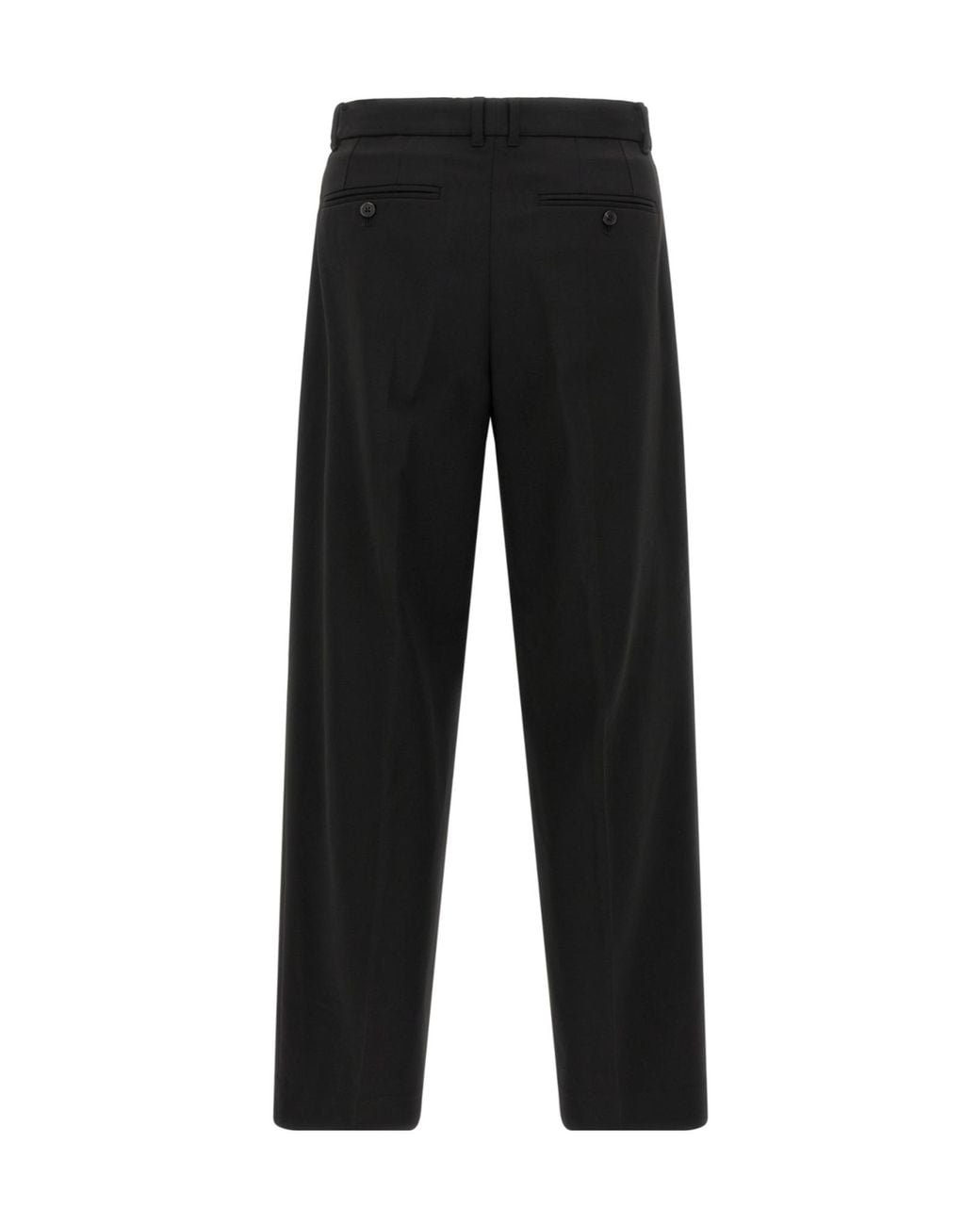 DUNST Black Double Pinch Wide-Leg Pants for men