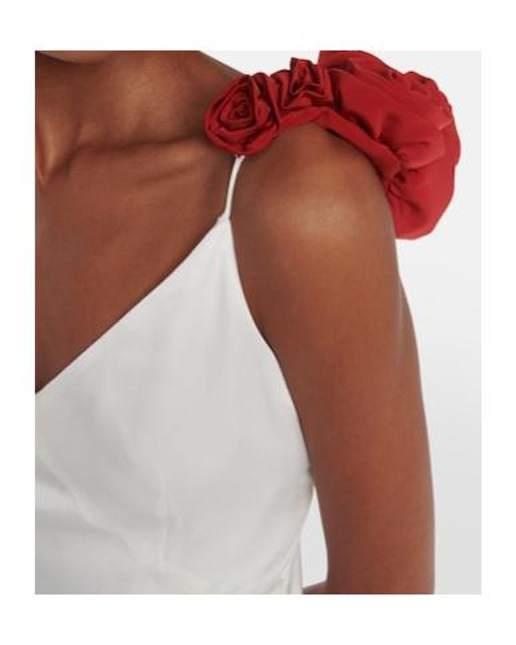 Magda Butrym White Rosette Embellished Slip Gown