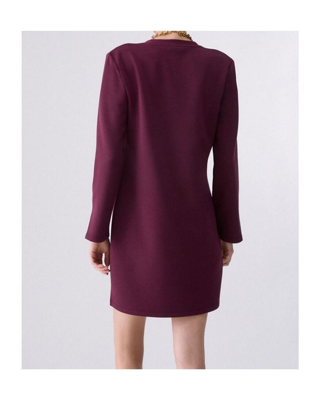 Liu Jo Purple Logo-Embellished Long-Sleeve Mini Dress