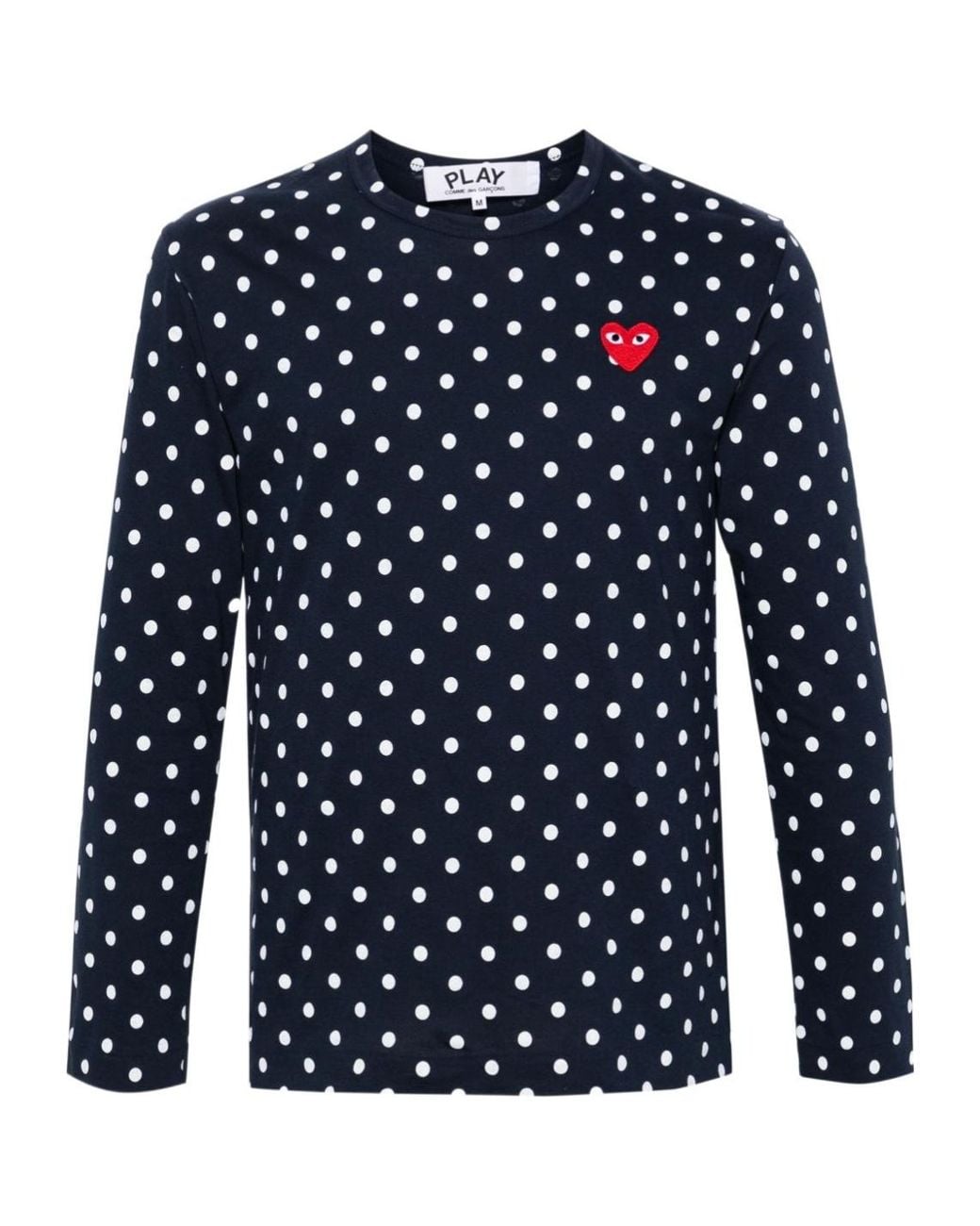 COMME DES GARÇONS PLAY Blue Polka-Dot Cotton T-Shirt