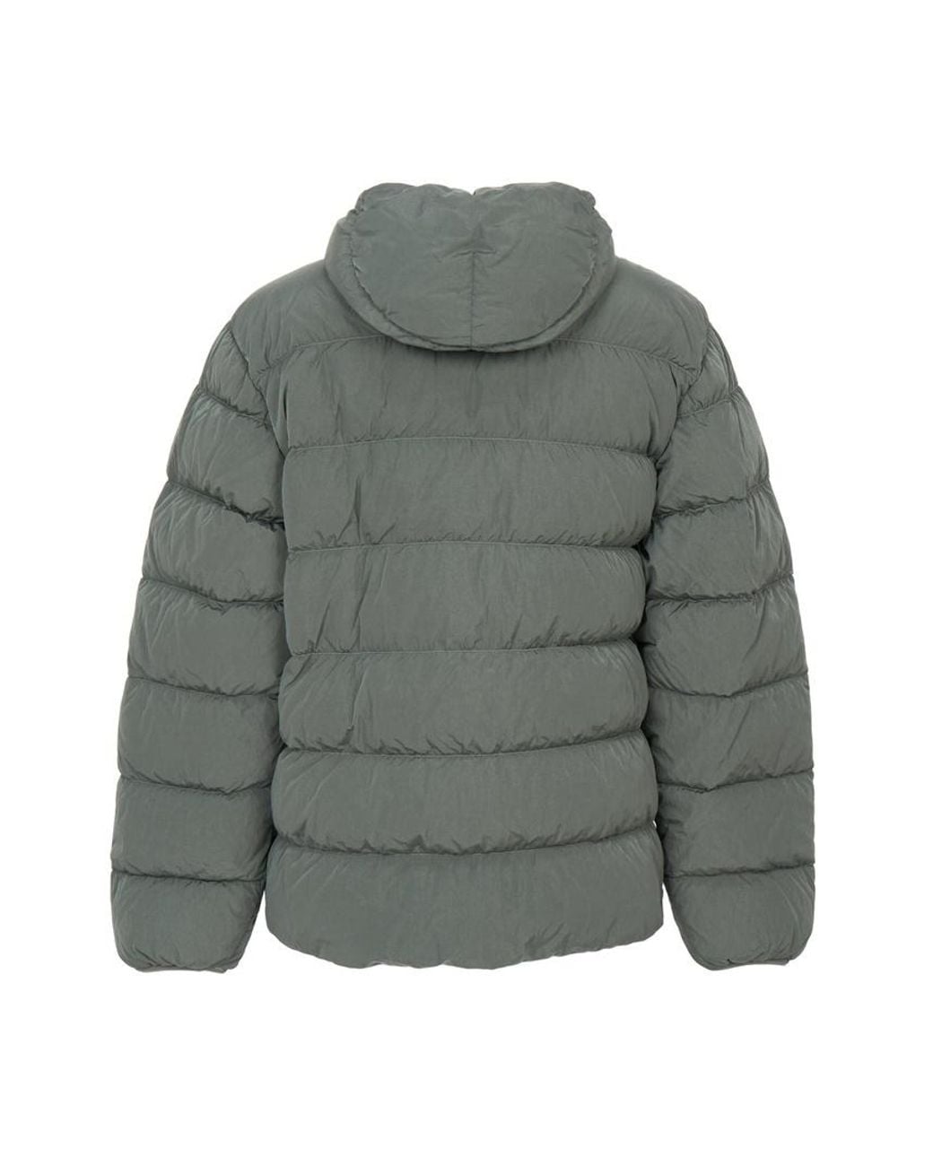 C P Company Gray Quilted Hooded Jacket for men