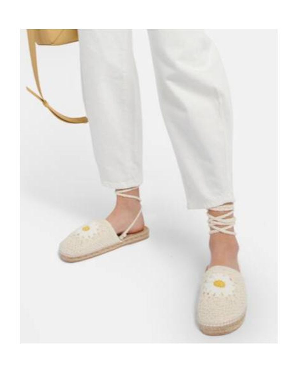Alanui White Daisy Crochet Espadrilles