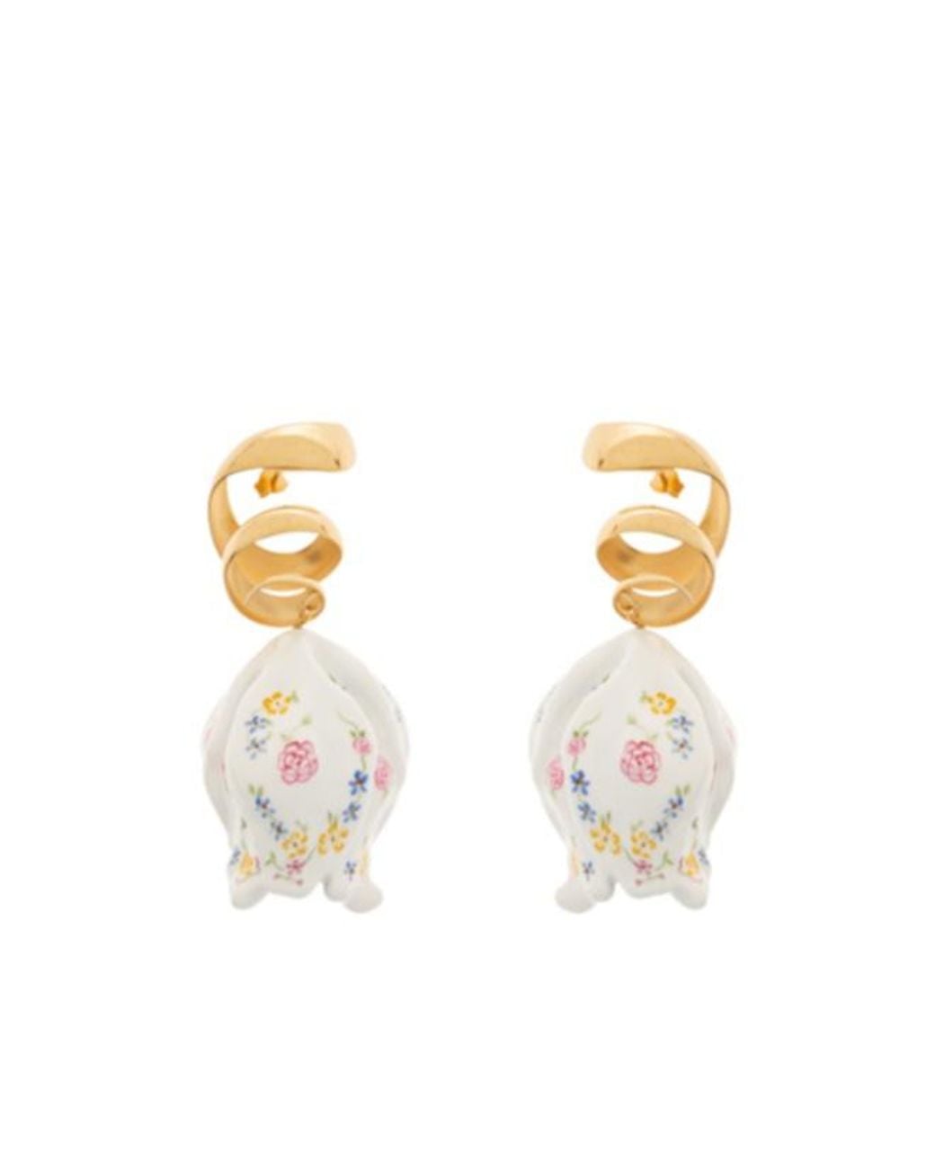 Chloé Metallic Chloé Bloomcraft Floral Drop Earrings