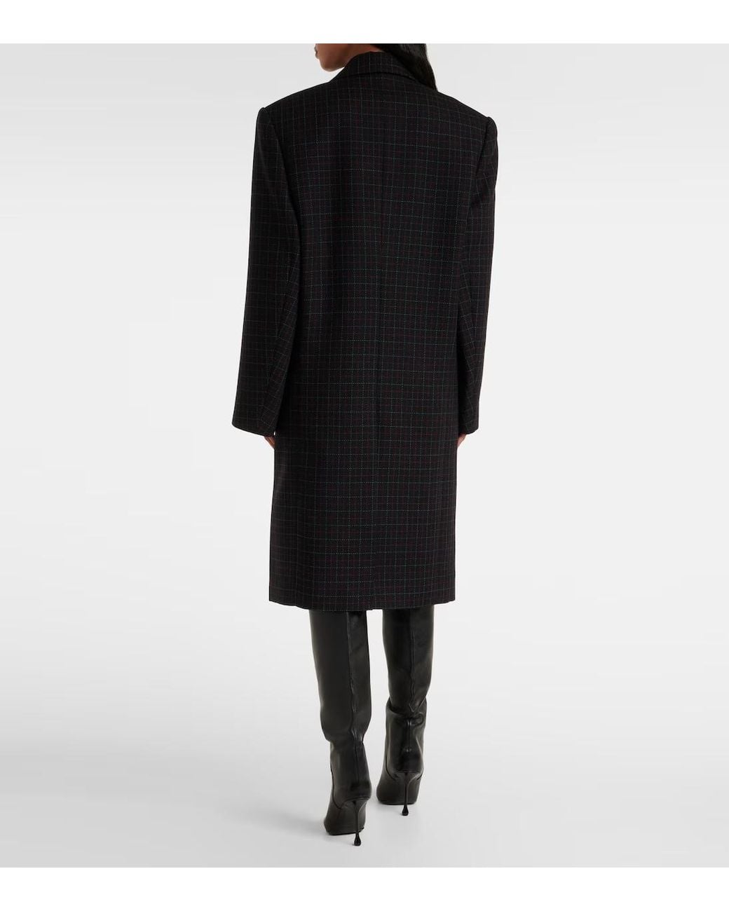 Wardrobe NYC Black Plaid Double-Breasted Coat