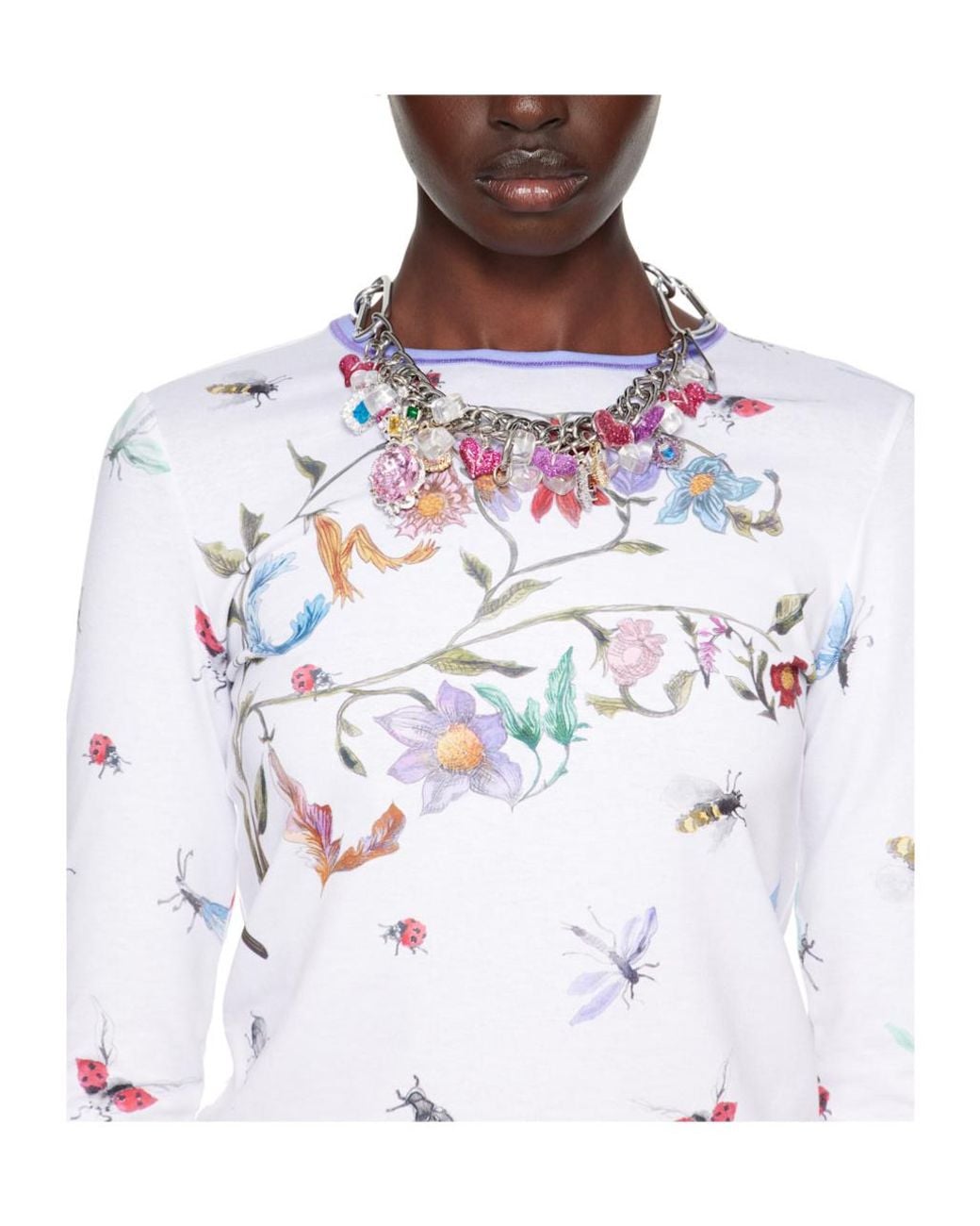 Chopova Lowena Pink Fly My Love Charm-Detail Necklace