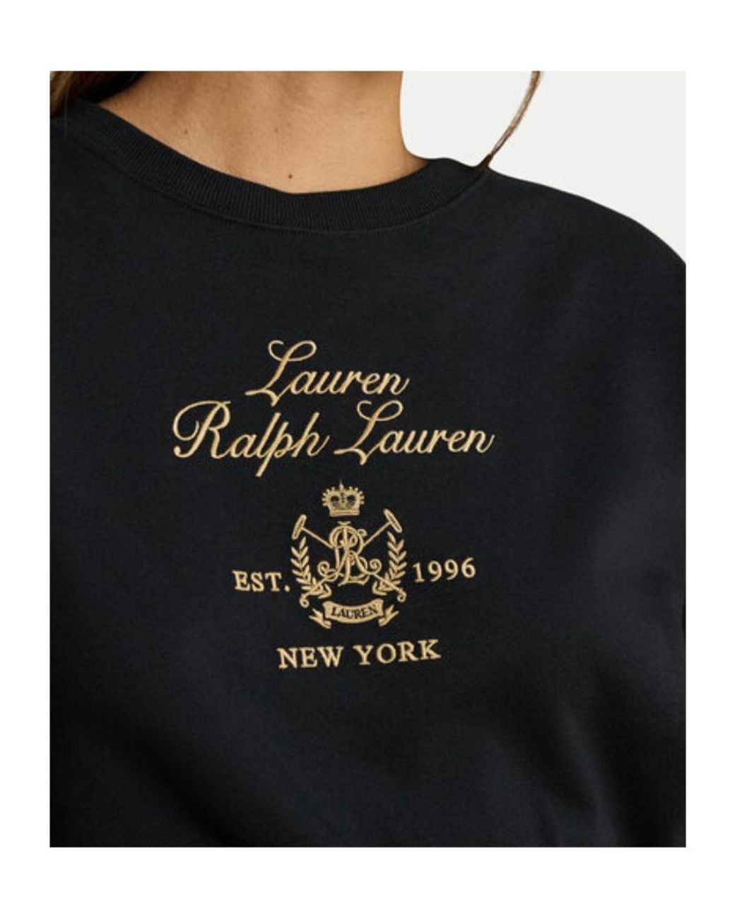 Ralph Lauren Black Lauren Logo-Printed Long Sleeved Sweatshirt